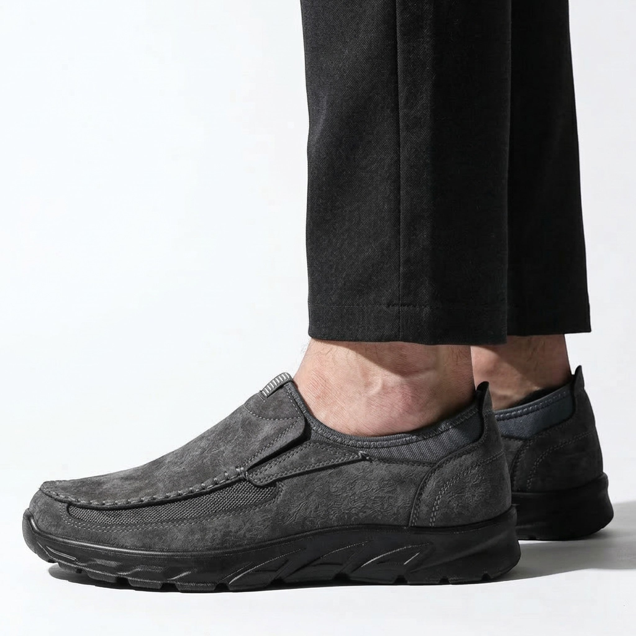 Alfred - Men's Orthopedic Breathable Loafers - Loafers - Gray - Parker&Brooks
