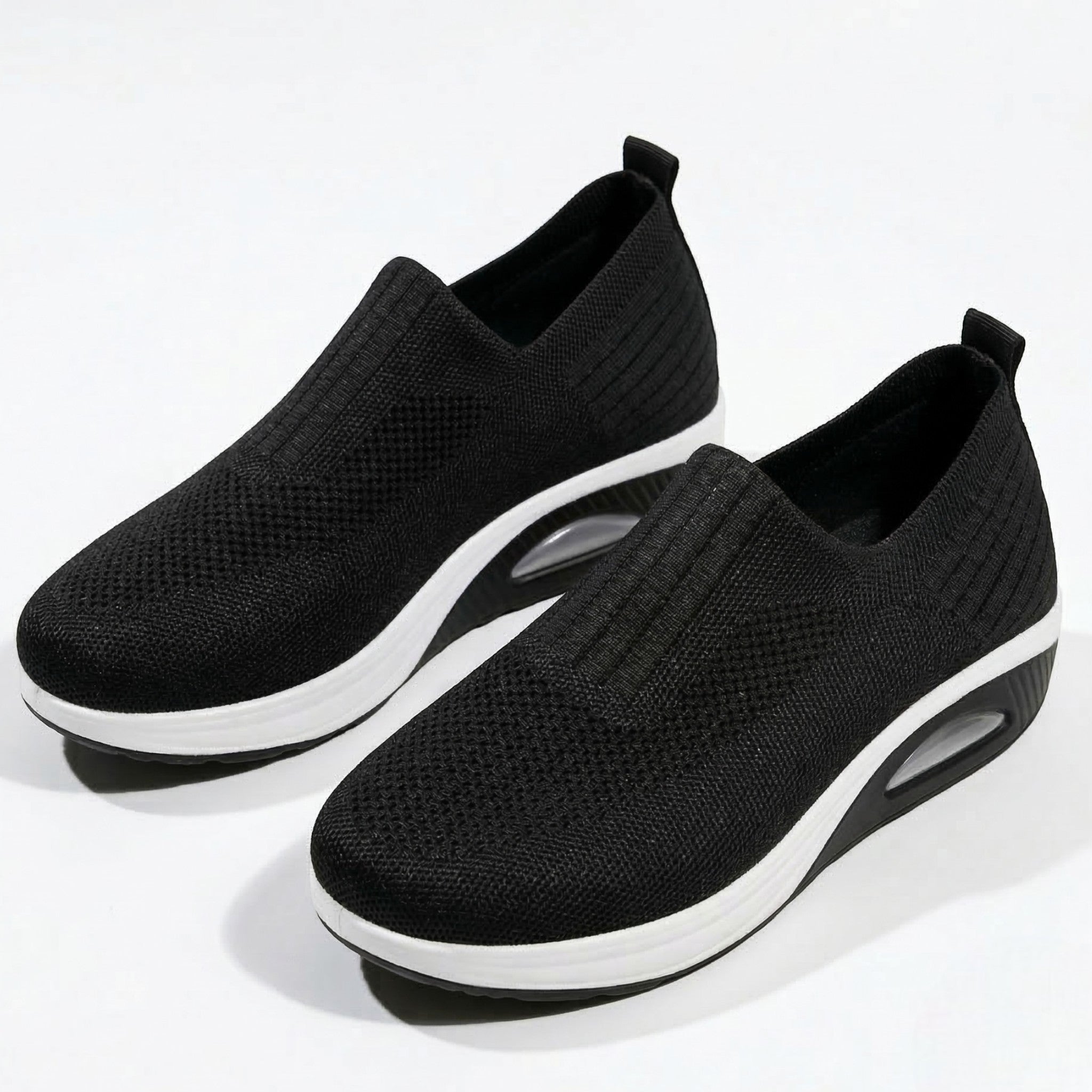 Alice - Women's Orthopedic Wedge Sneaker - Shoes - Black - Parker&Brooks