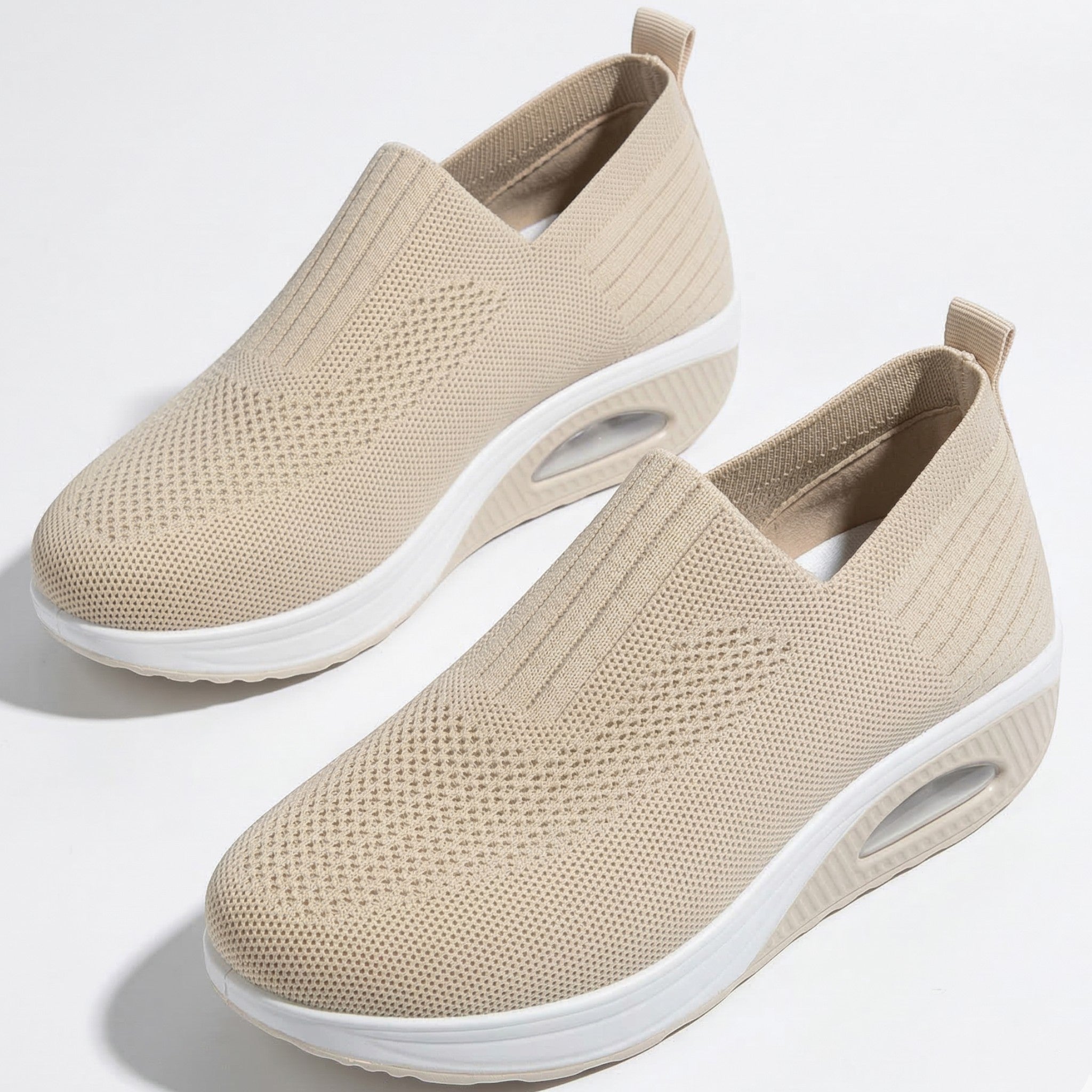 Alice - Women's Orthopedic Wedge Sneaker - Shoes - Beige - Parker&Brooks