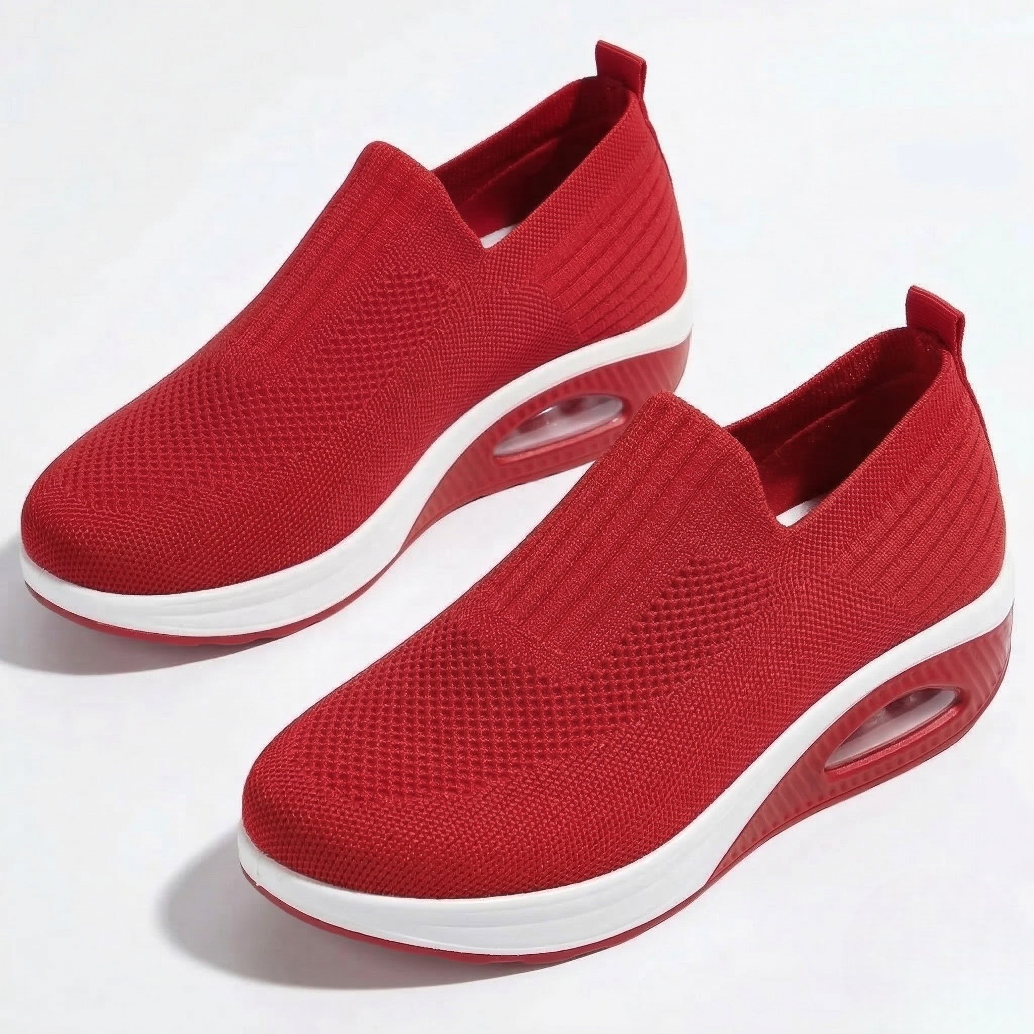 Alice - Women's Orthopedic Wedge Sneaker - Shoes - Red - Parker&Brooks