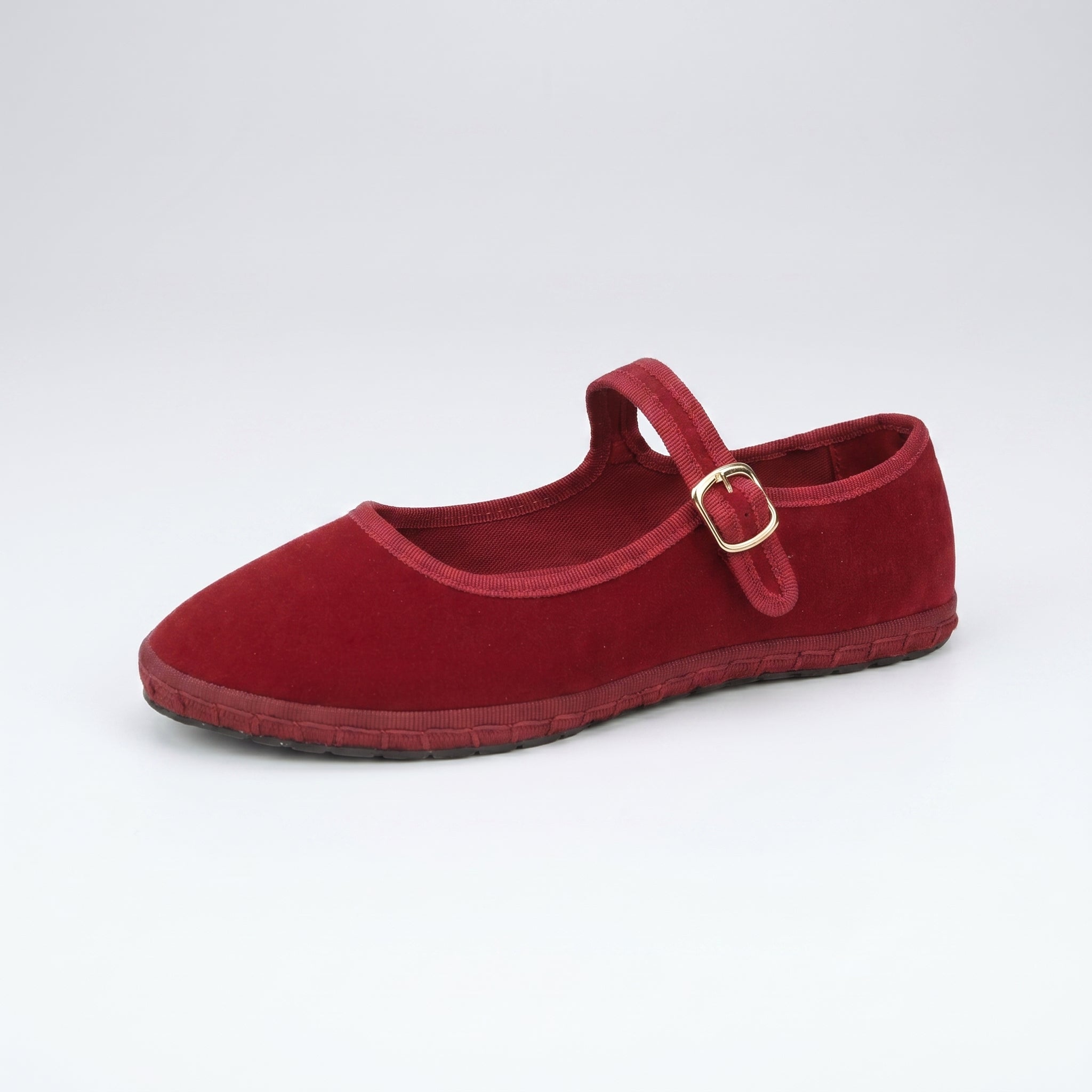 Alice - Women's Mary Jane Ballet Flats with Buckle Strap - Sandals - Red - Parker&Brooks