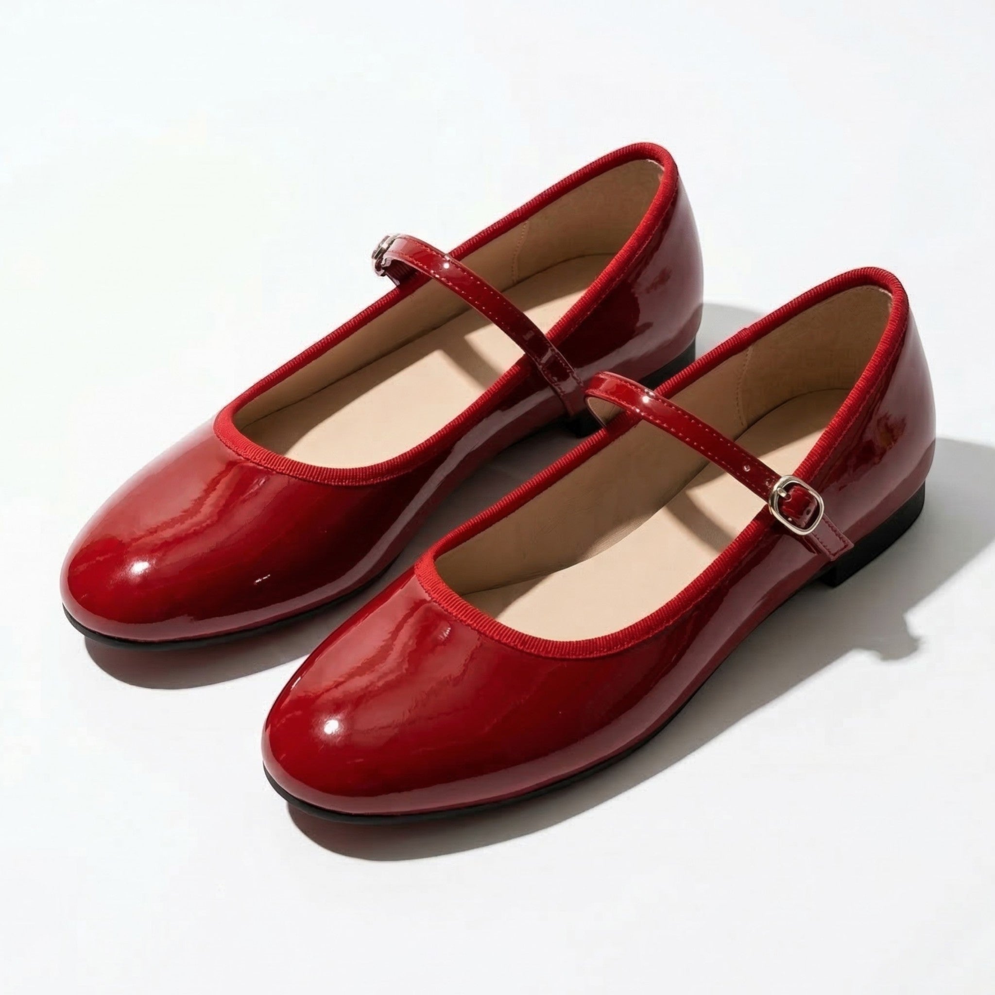 Alice - Women's Mary Jane Shoes with Adjustable Strap - Shoes - Red - Parker&Brooks