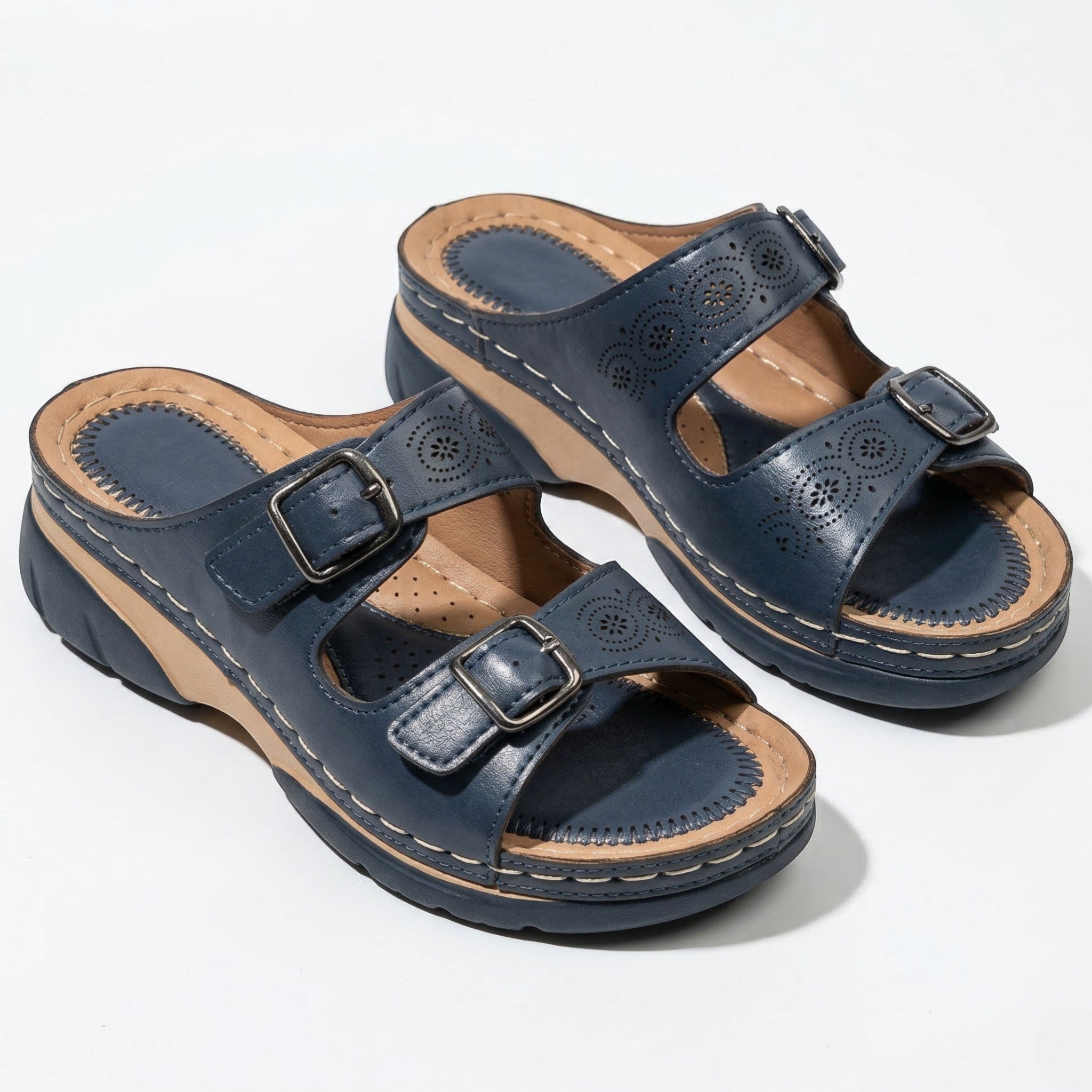 Alice - Women's Orthopedic Open Toe Sandals - Sandals - Blue - Parker&Brooks