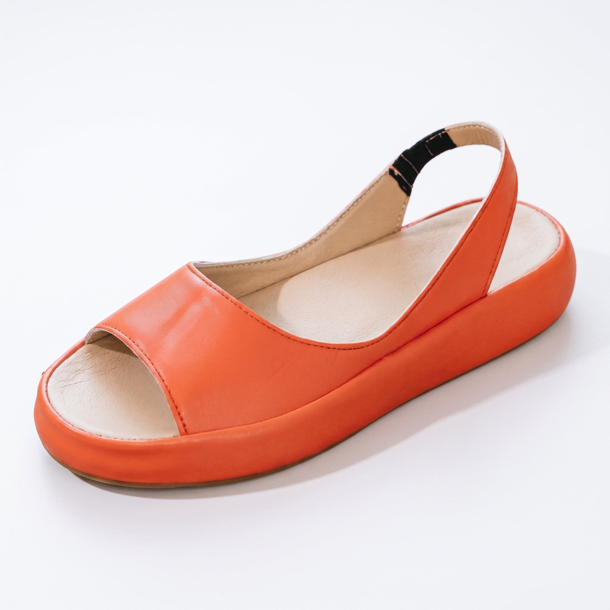 Alice - Women's Orthopaedic Wide Toe Slingback Flat Sandals - Sandals - Orange - Parker&Brooks