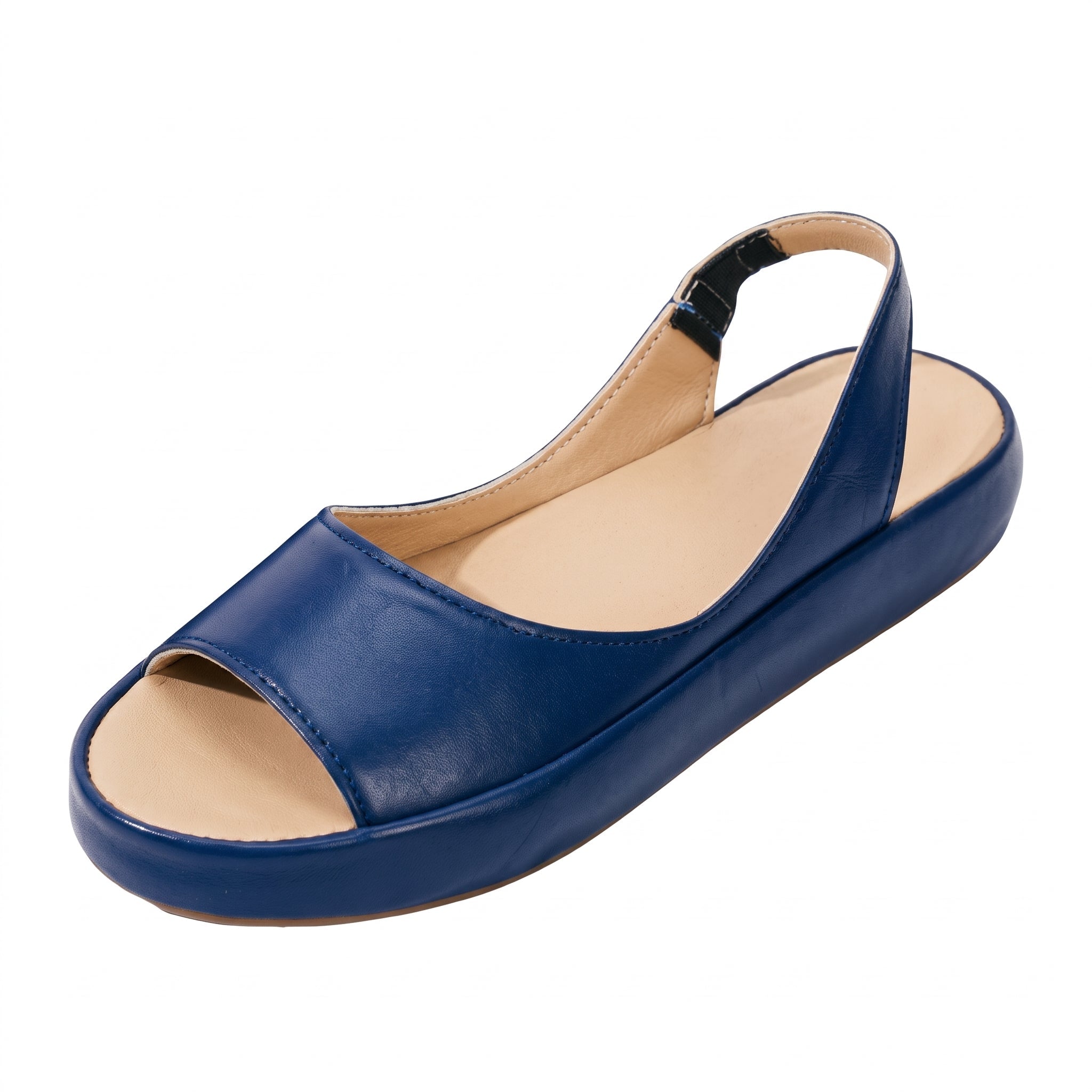 Alice - Women's Orthopaedic Wide Toe Slingback Flat Sandals - Sandals - Blue - Parker&Brooks