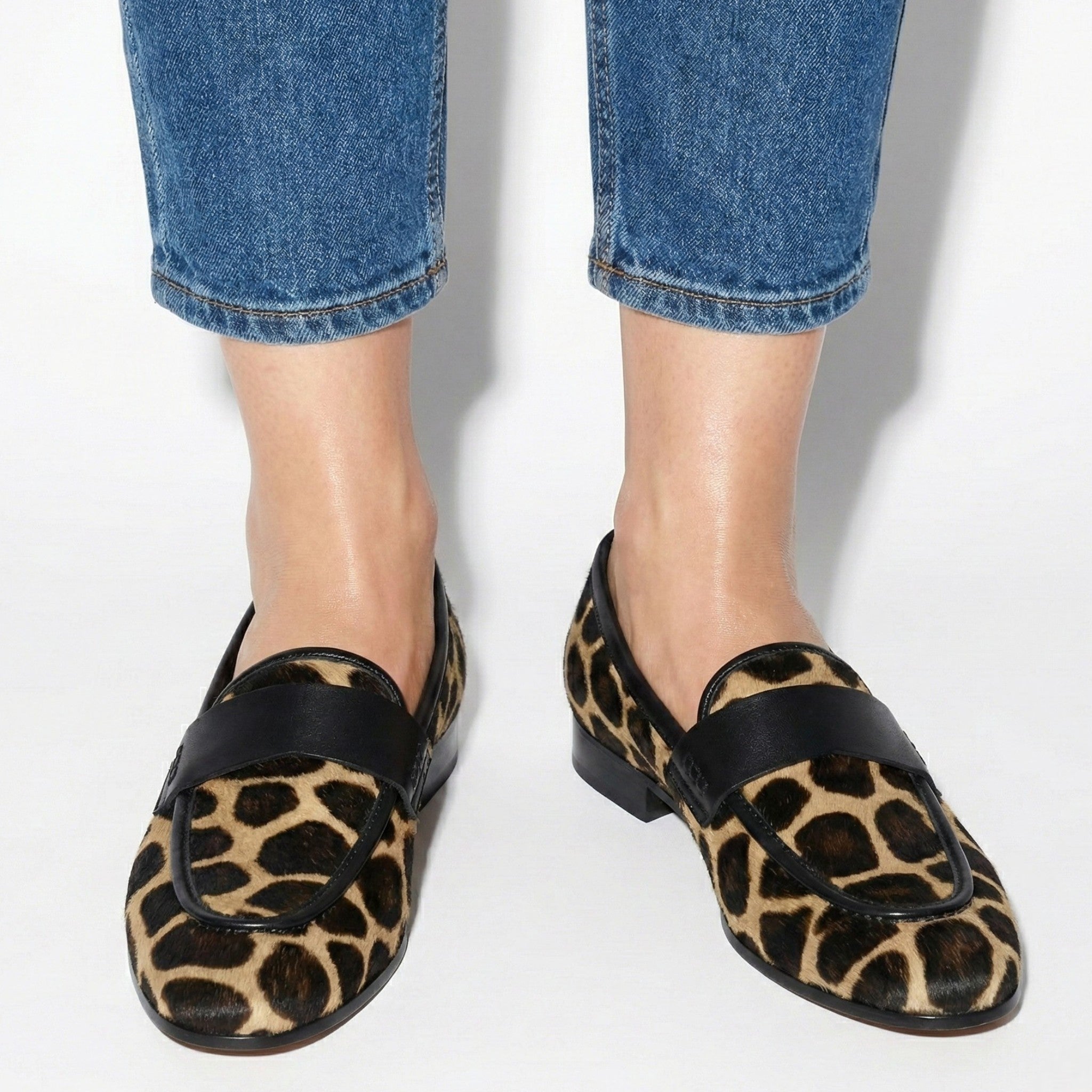 Alice - Women's Printed Loafers - Loafers - Black - Parker&Brooks