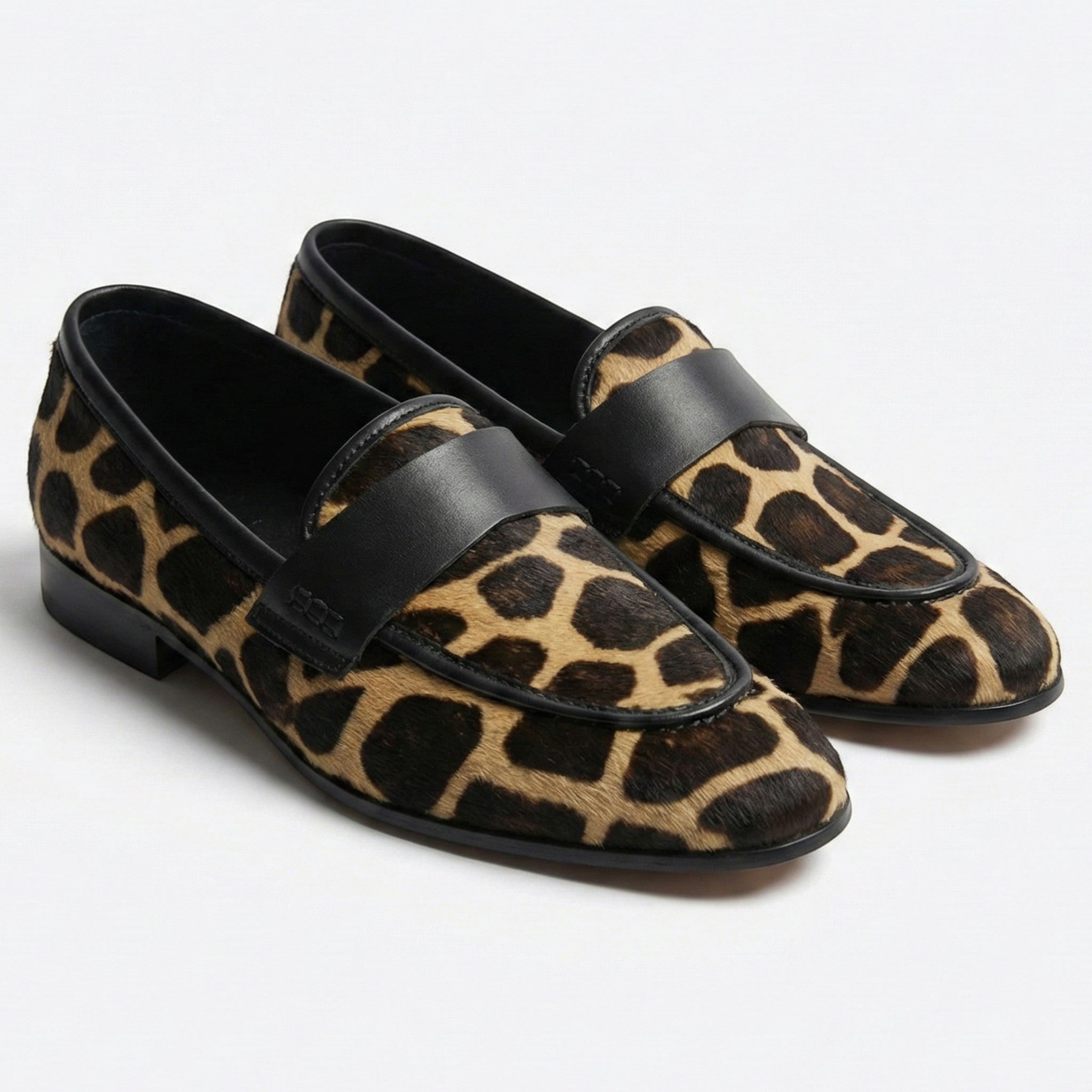 Alice - Women's Printed Loafers - Loafers - Black - Parker&Brooks