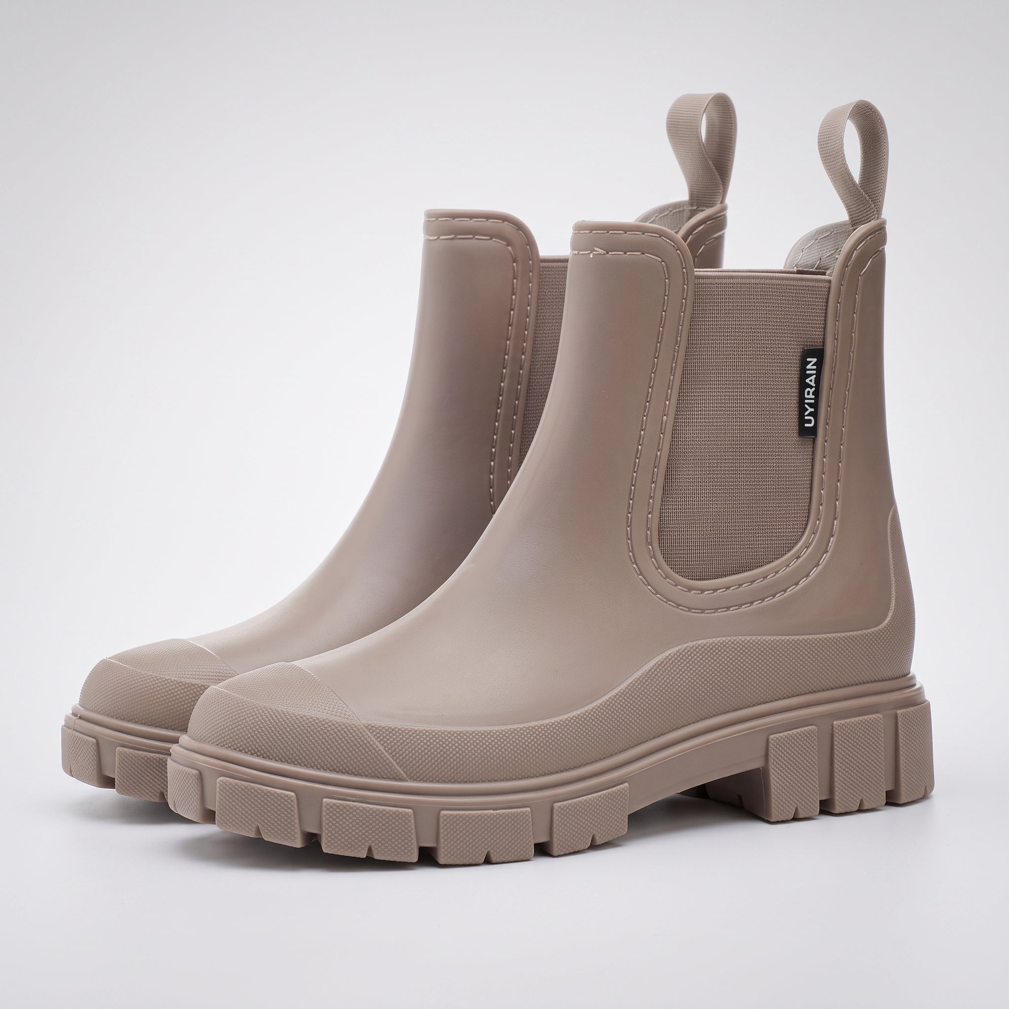 Alice - Women's Waterproof Elastic Panel Chelsea Boots - Boots - Khaki - Parker&Brooks