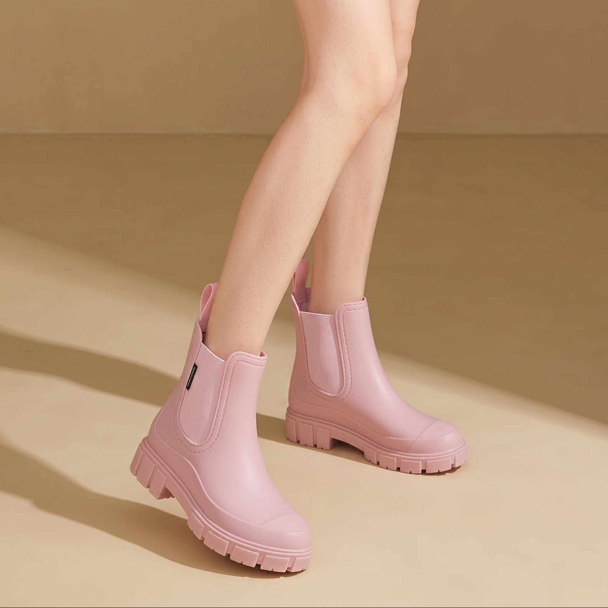 Alice - Women's Waterproof Elastic Panel Chelsea Boots - Boots - Pink - Parker&Brooks