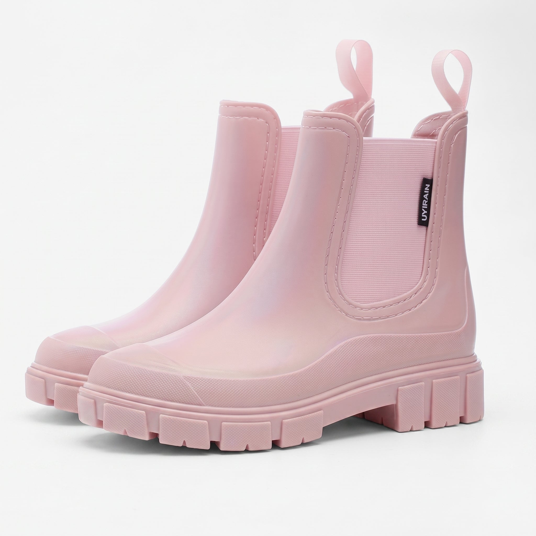 Alice - Women's Waterproof Elastic Panel Chelsea Boots - Boots - Pink - Parker&Brooks