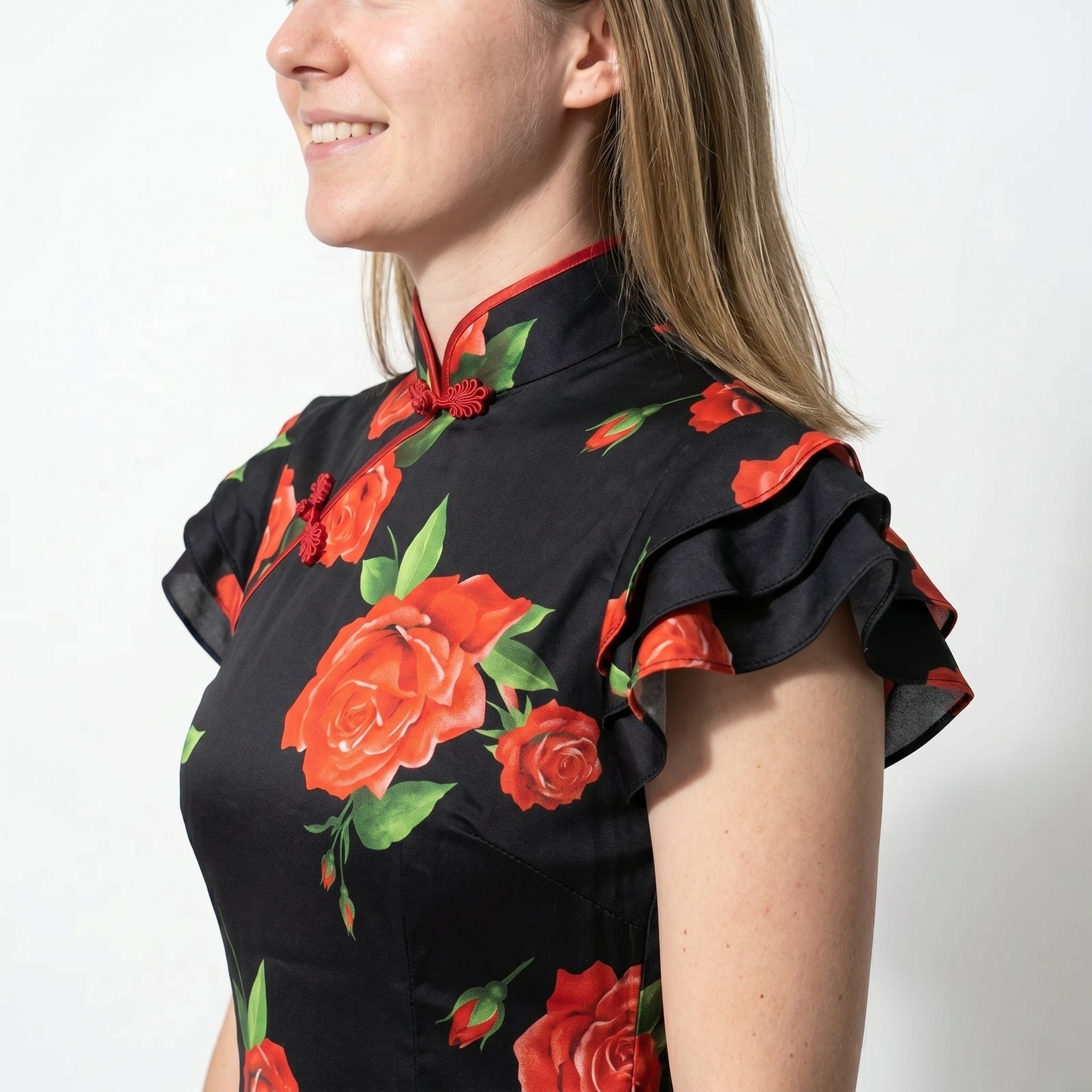 Amelia - Women's Floral Maxi Dress - Dresses - Black - Parker&Brooks