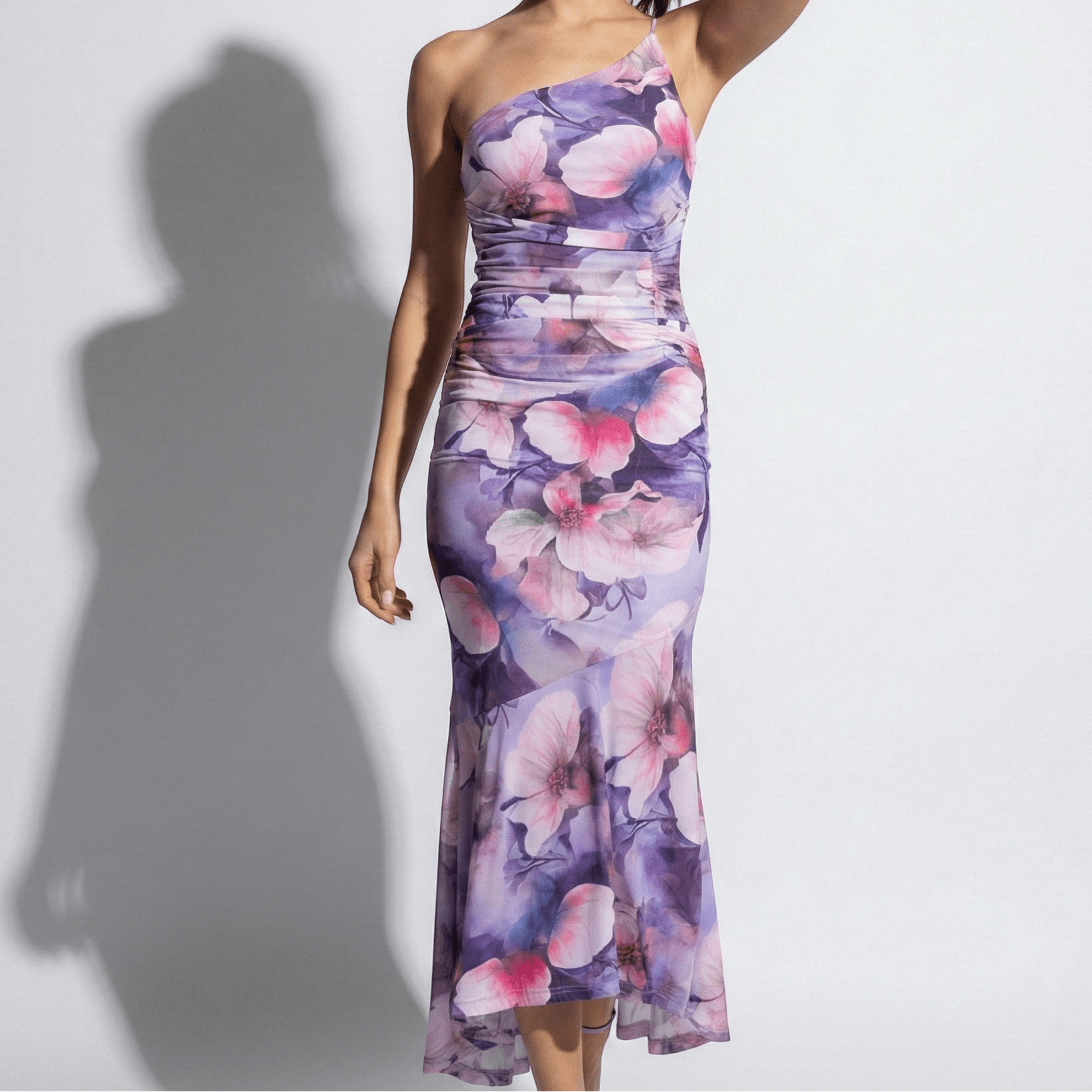 Amelia - Women's Floral Bodycon Maxi Dress - Dresses - Purple - Parker&Brooks
