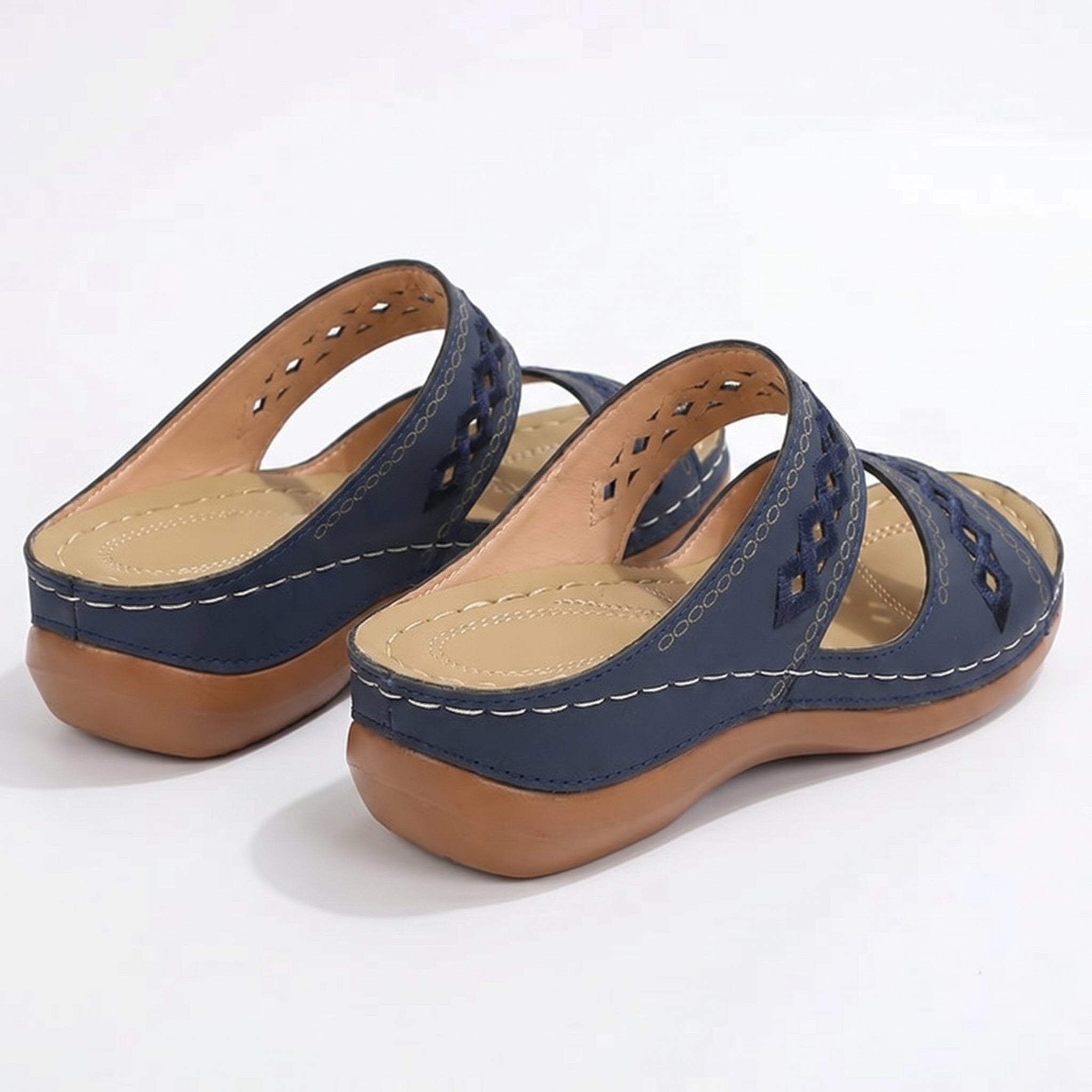 Amelia - Women's Orthopedic Open Toe Sandals - Sandal - Blue - Parker&Brooks