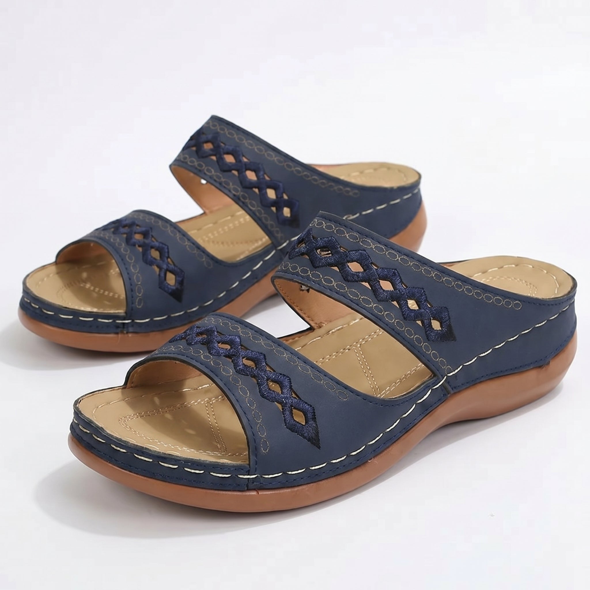Amelia - Women's Orthopedic Open Toe Sandals - Sandal - Blue - Parker&Brooks
