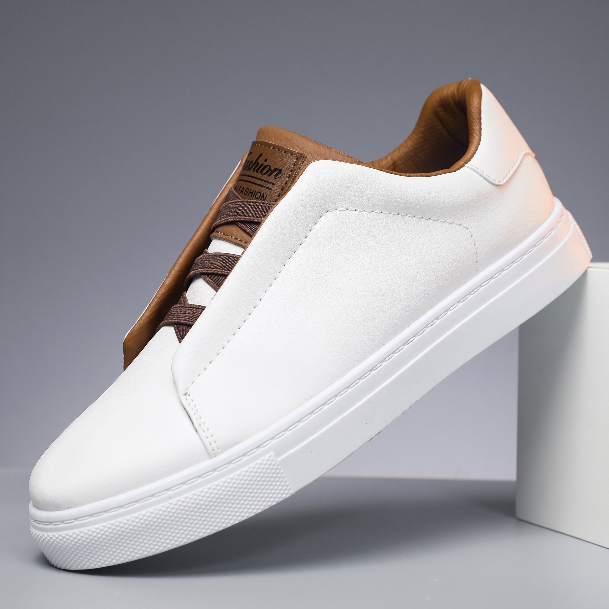 Andreas - Men's Orthopedic Casual Low-Top Sneakers - Sneakers - White - Parker&Brooks