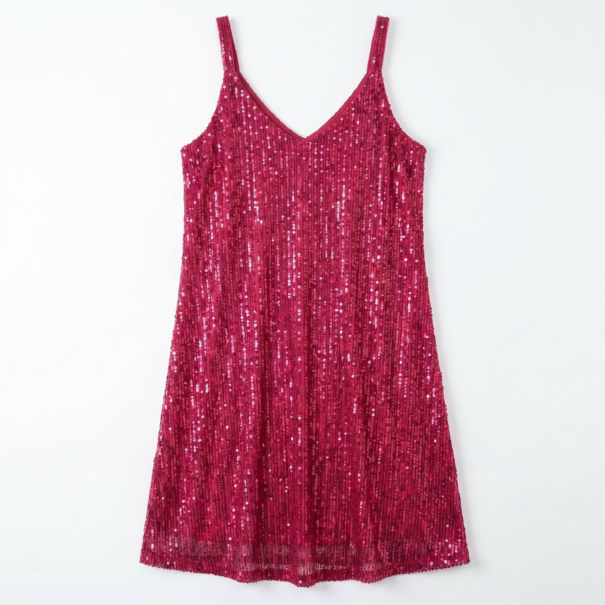 Angel - Women's Party Sequin Mini Dress - Mini Dresses - Dark Pink - Parker&Brooks