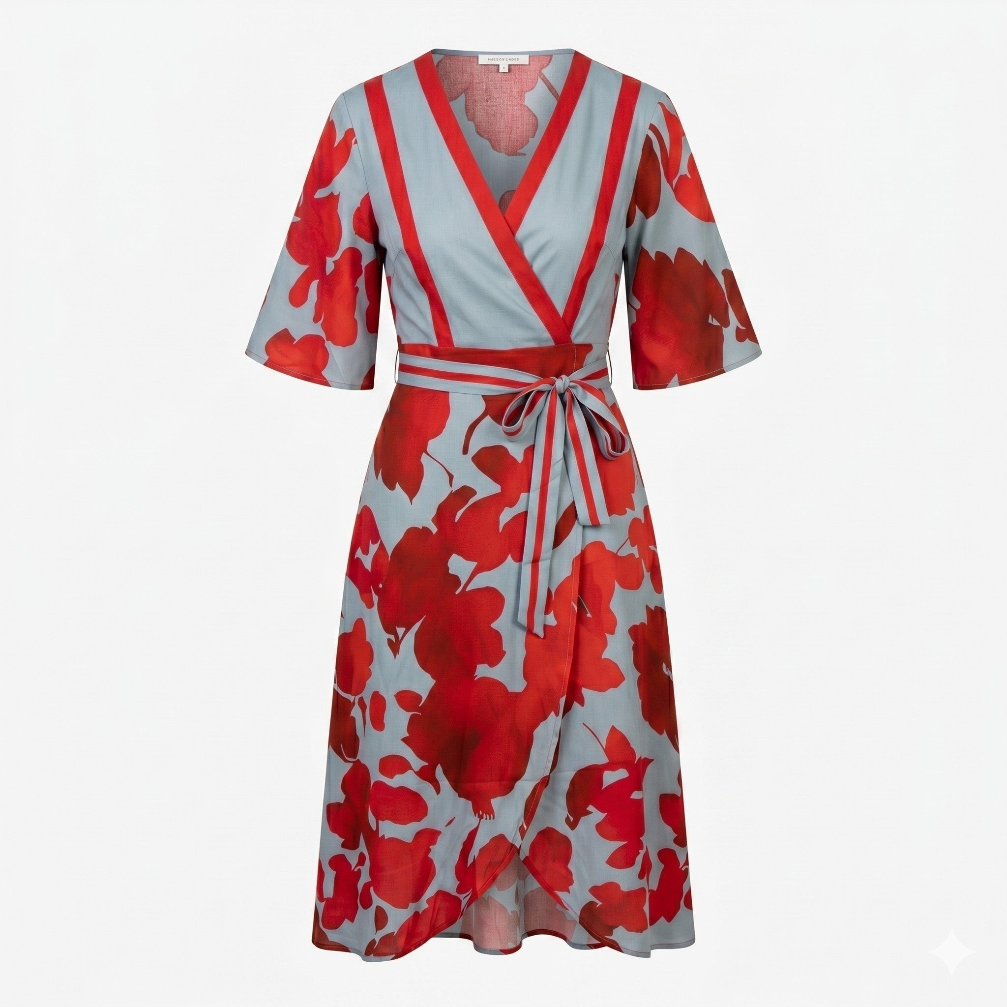 Anna - Women's Casual Printed Wrap Maxi Dress - Maxi Dress - Red - Parker&Brooks