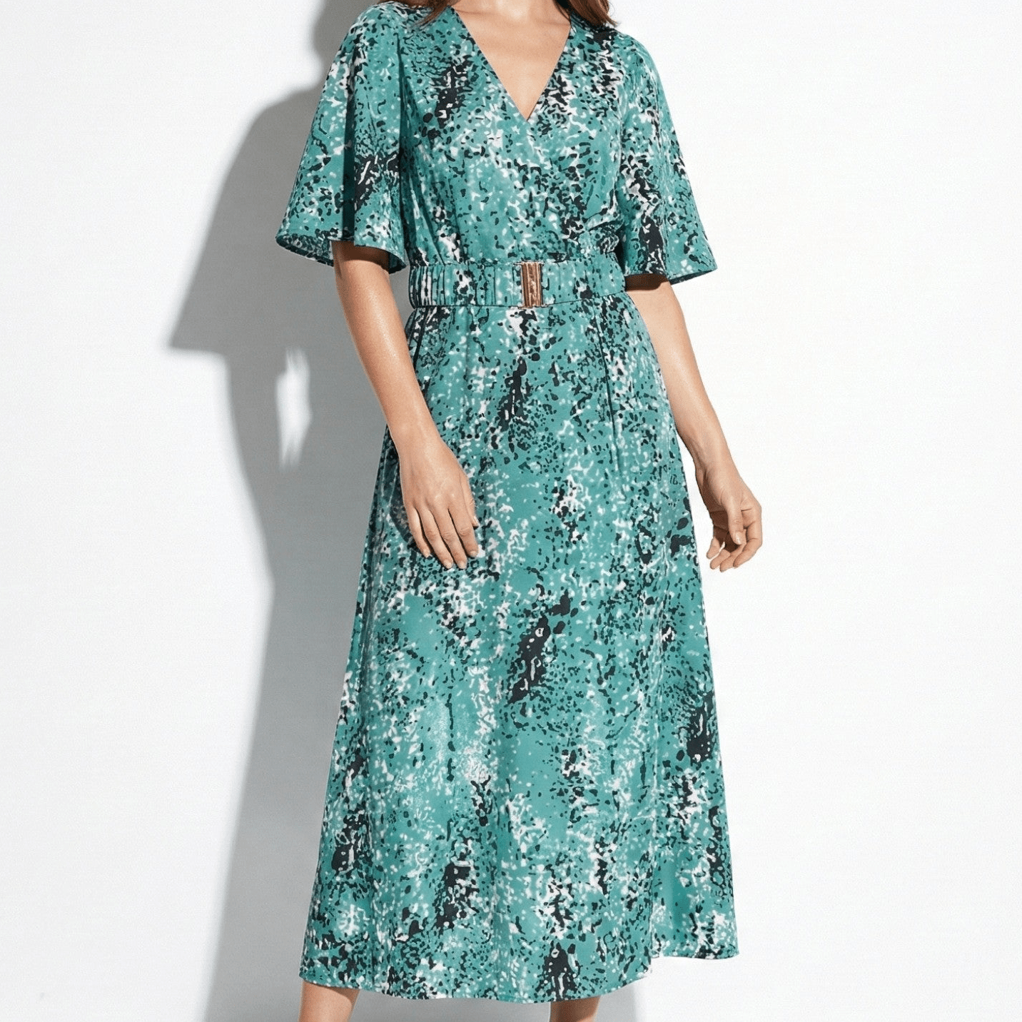 Annabelle - Women's Relaxed Printed Maxi Dress - Dress - Green - Parker&Brooks