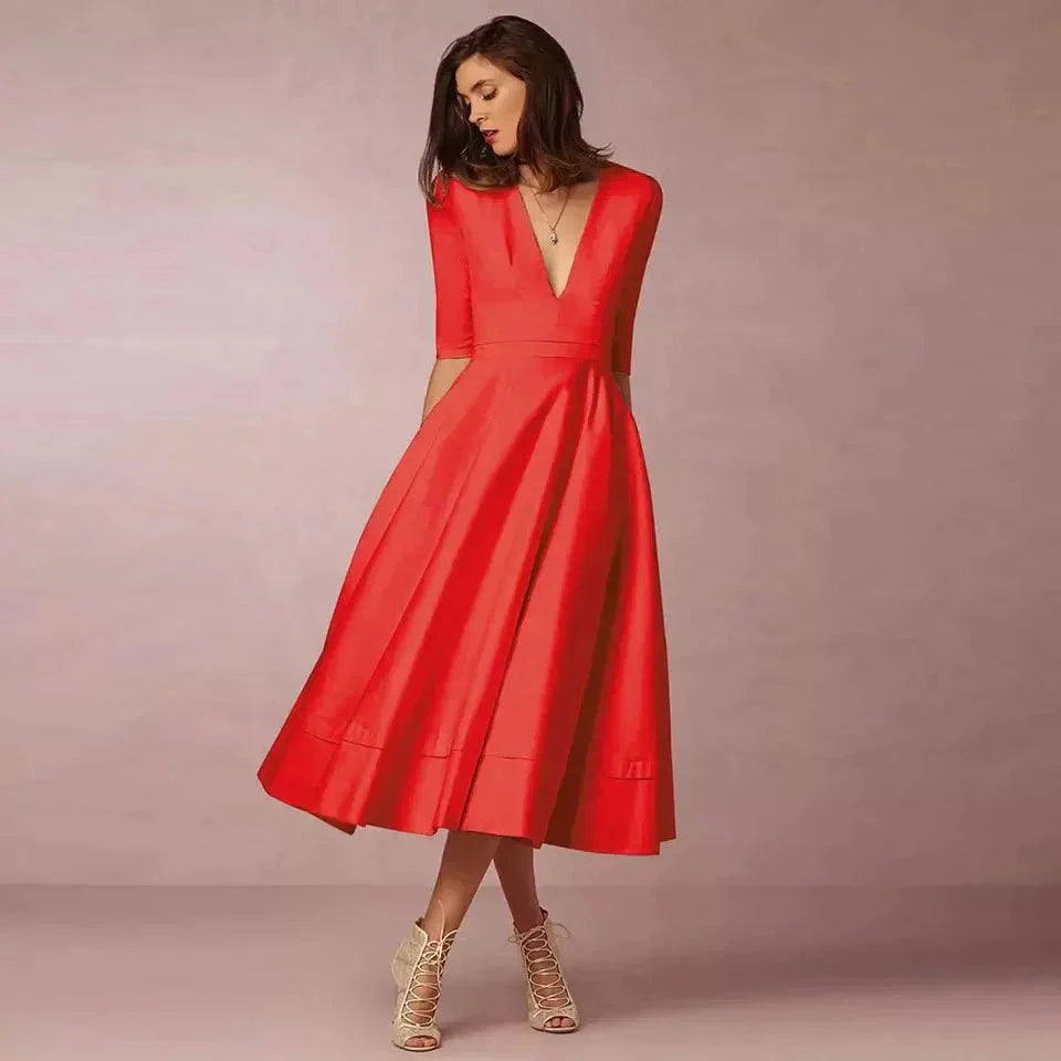 Annalena – Elegant A-Line Midi Dress