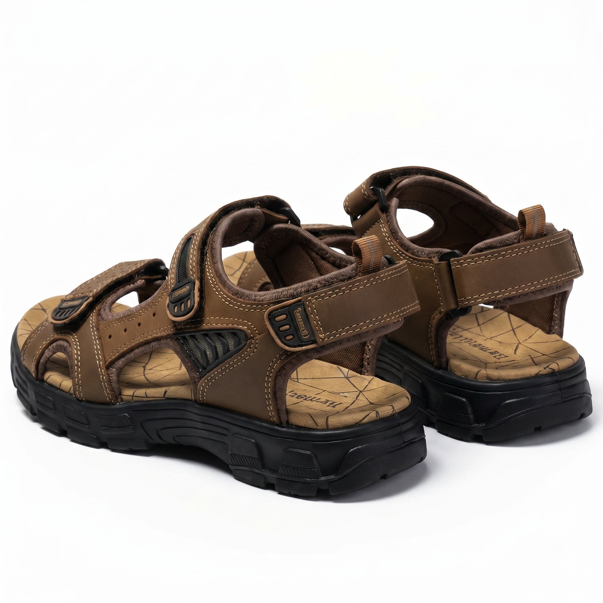 Arthur - Men's Adjustable Orthopedic Sandals - Sandals - Dark Brown - Parker&Brooks