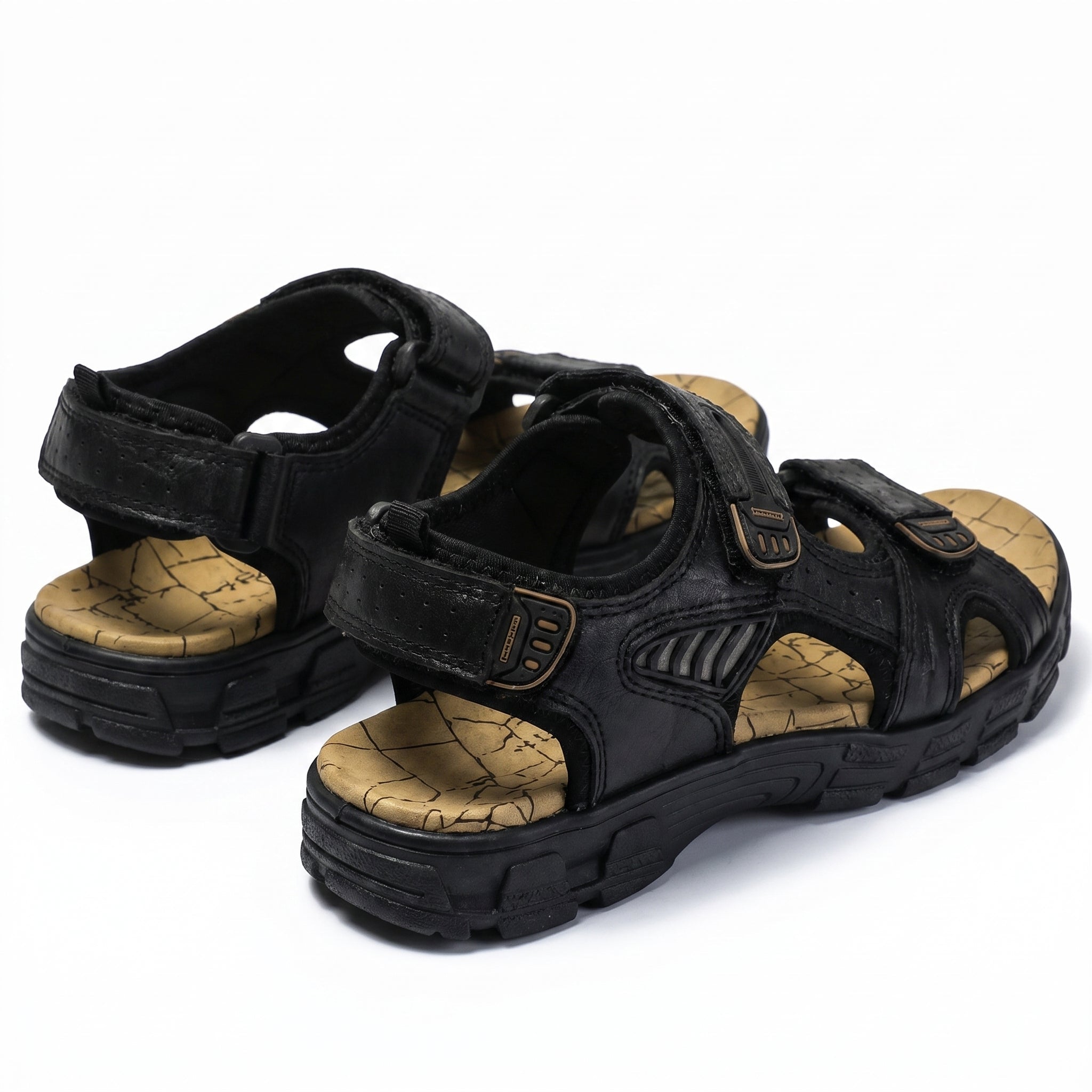 Arthur - Men's Adjustable Orthopedic Sandals - Sandals - Black - Parker&Brooks