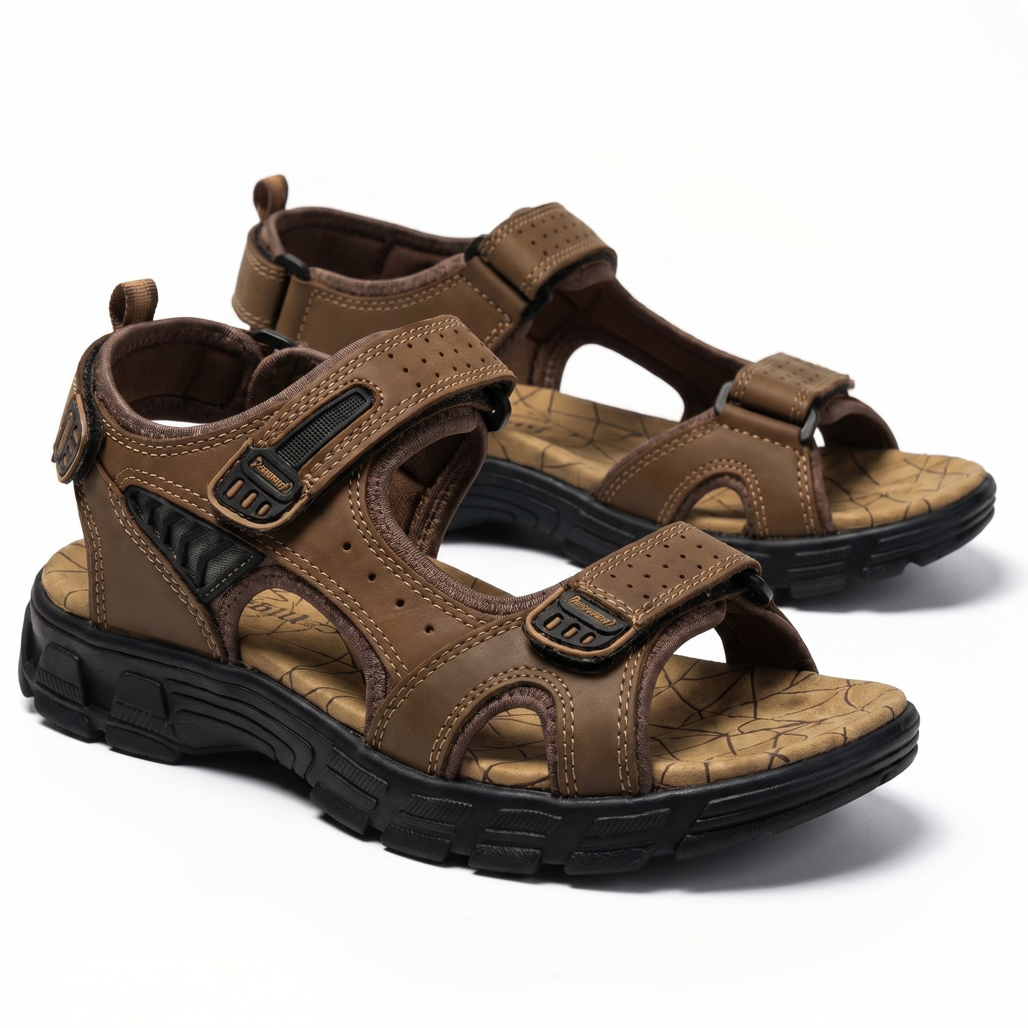 Arthur - Men's Adjustable Orthopedic Sandals - Sandals - Dark Brown - Parker&Brooks