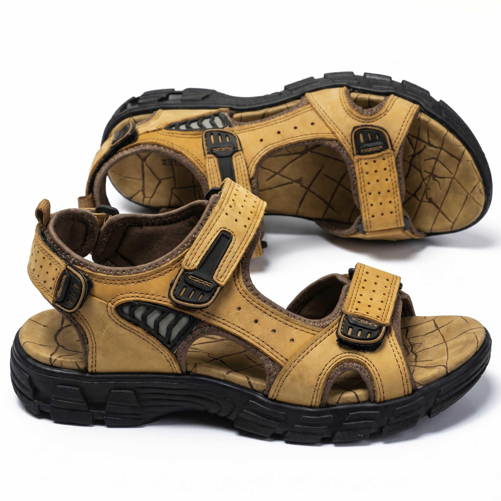 Arthur - Men's Adjustable Orthopedic Sandals - Sandals - Camel - Parker&Brooks