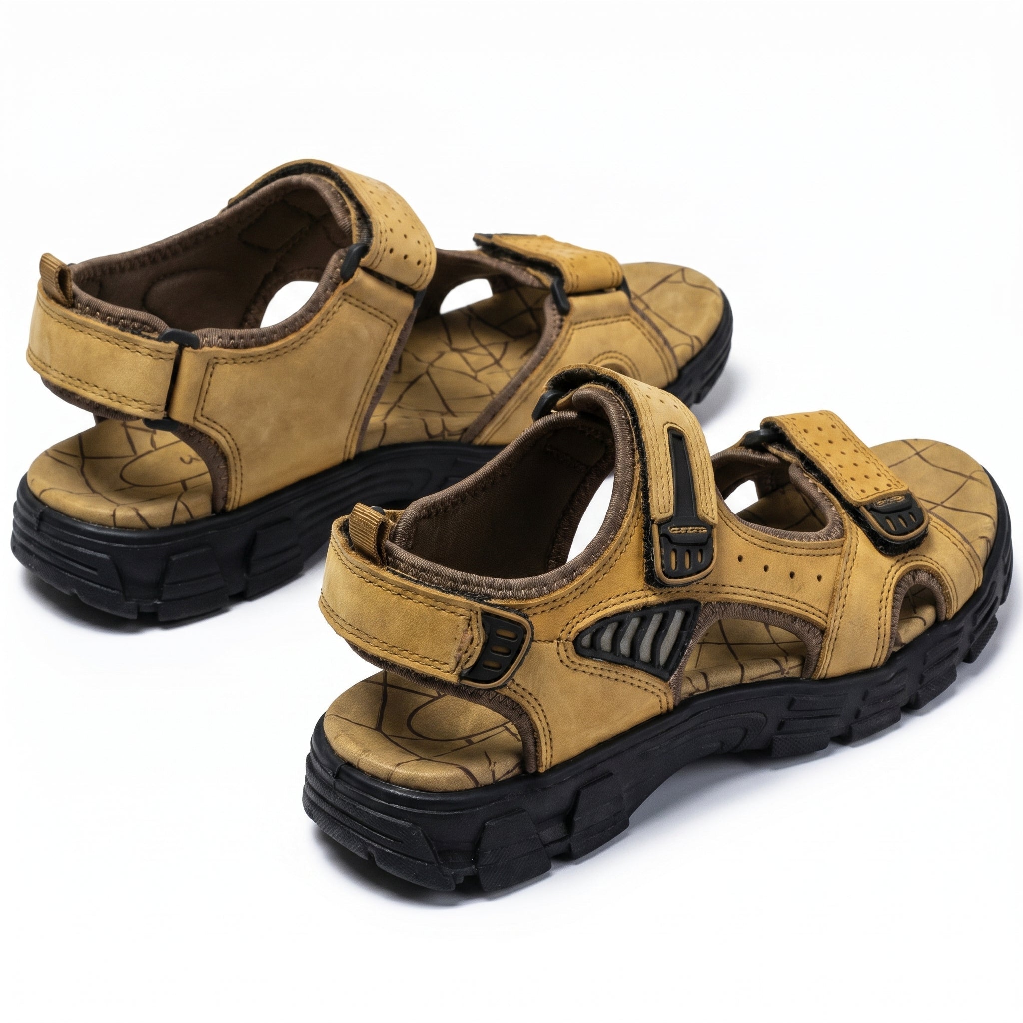 Arthur - Men's Adjustable Orthopedic Sandals - Sandals - Camel - Parker&Brooks