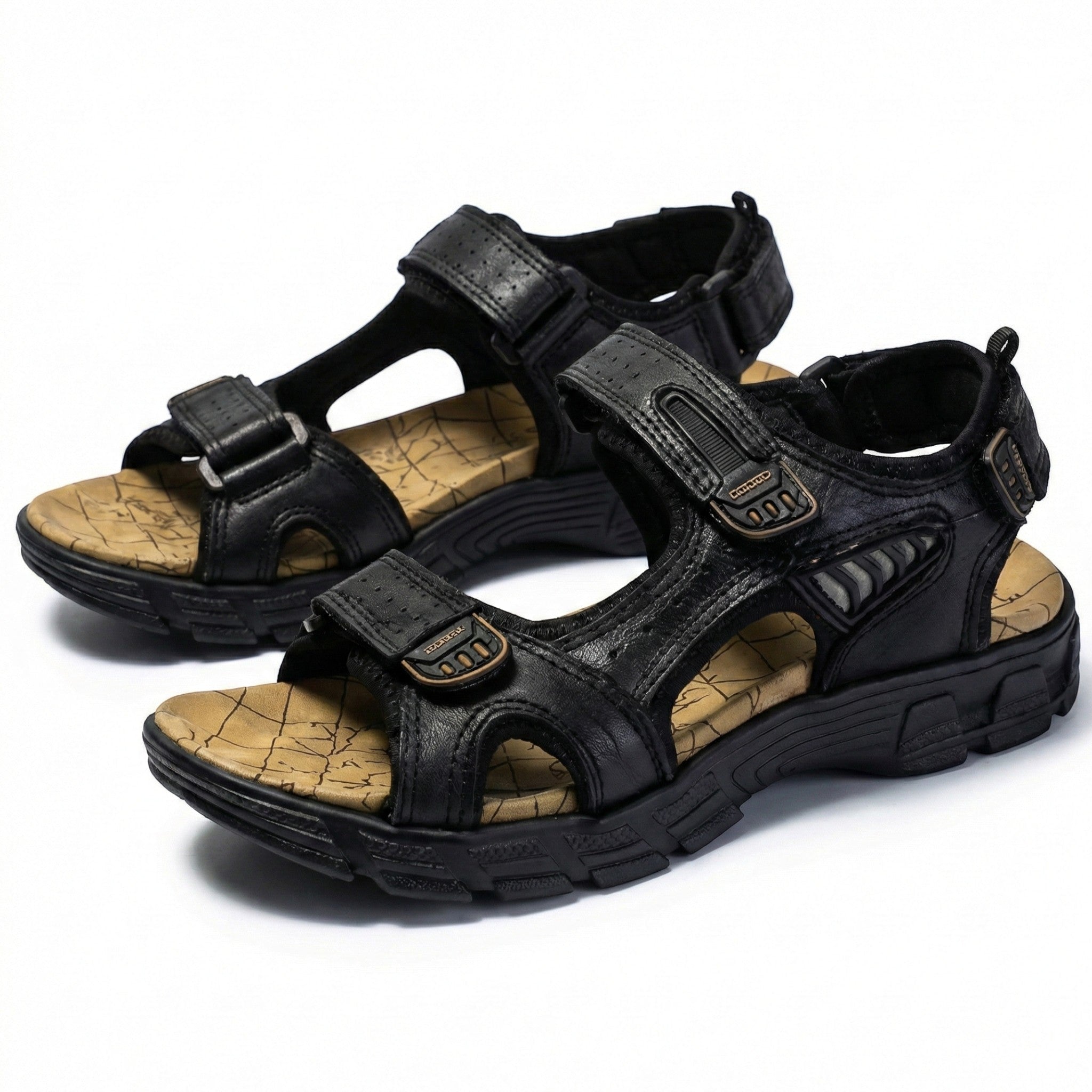 Arthur - Men's Adjustable Orthopedic Sandals - Sandals - Black - Parker&Brooks