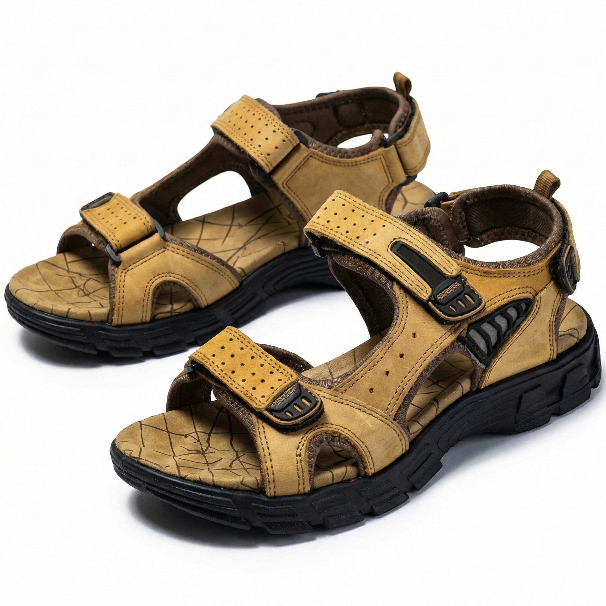 Arthur - Men's Adjustable Orthopedic Sandals - Sandals - Camel - Parker&Brooks