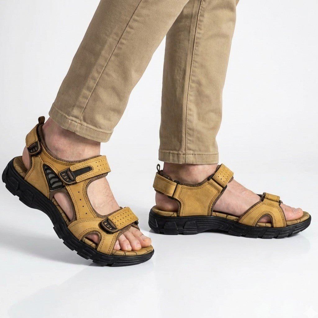 Arthur - Men's Adjustable Orthopedic Sandals - Sandals - Camel - Parker&Brooks