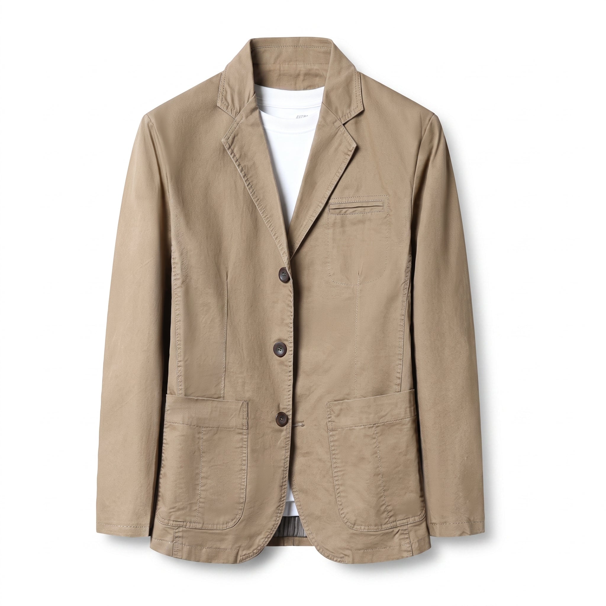 Arthur - Men's Relaxed Fit Single-Breasted Notch Lapel Casual Blazer - Blazers - Light Brown - Parker&Brooks