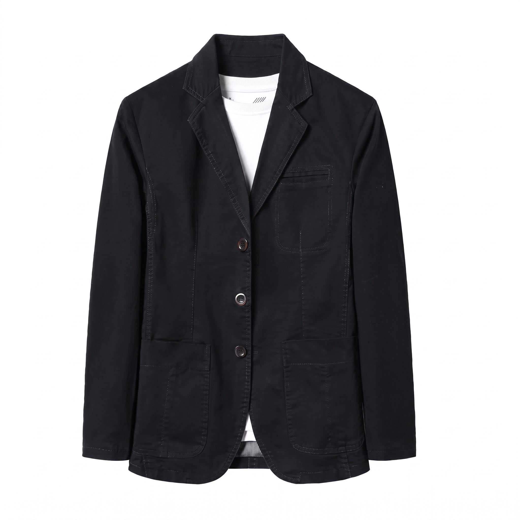 Arthur - Men's Relaxed Fit Single-Breasted Notch Lapel Casual Blazer - Blazers - Black - Parker&Brooks