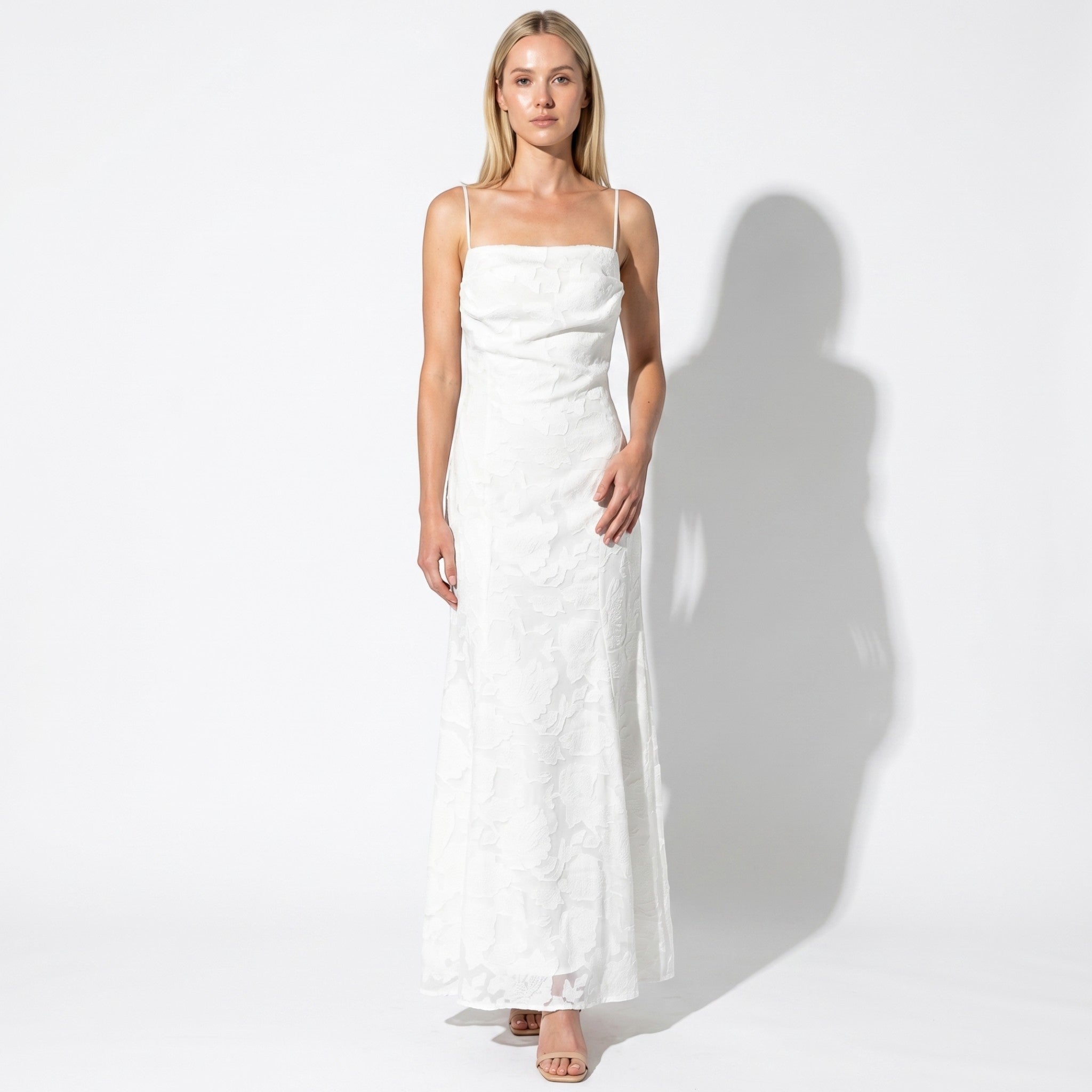 Ava - Women's Formal Evening Lace Maxi Dress - Maxi Dress - White - Parker&Brooks