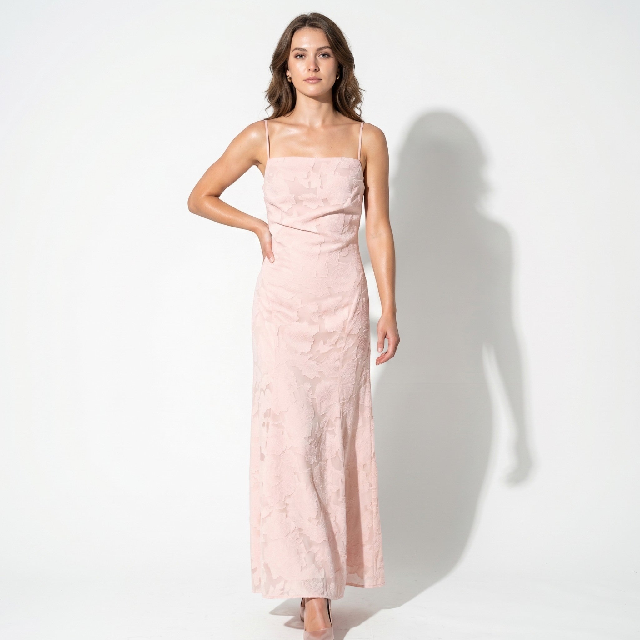 Ava - Women's Formal Evening Lace Maxi Dress - Maxi Dress - Pink - Parker&Brooks