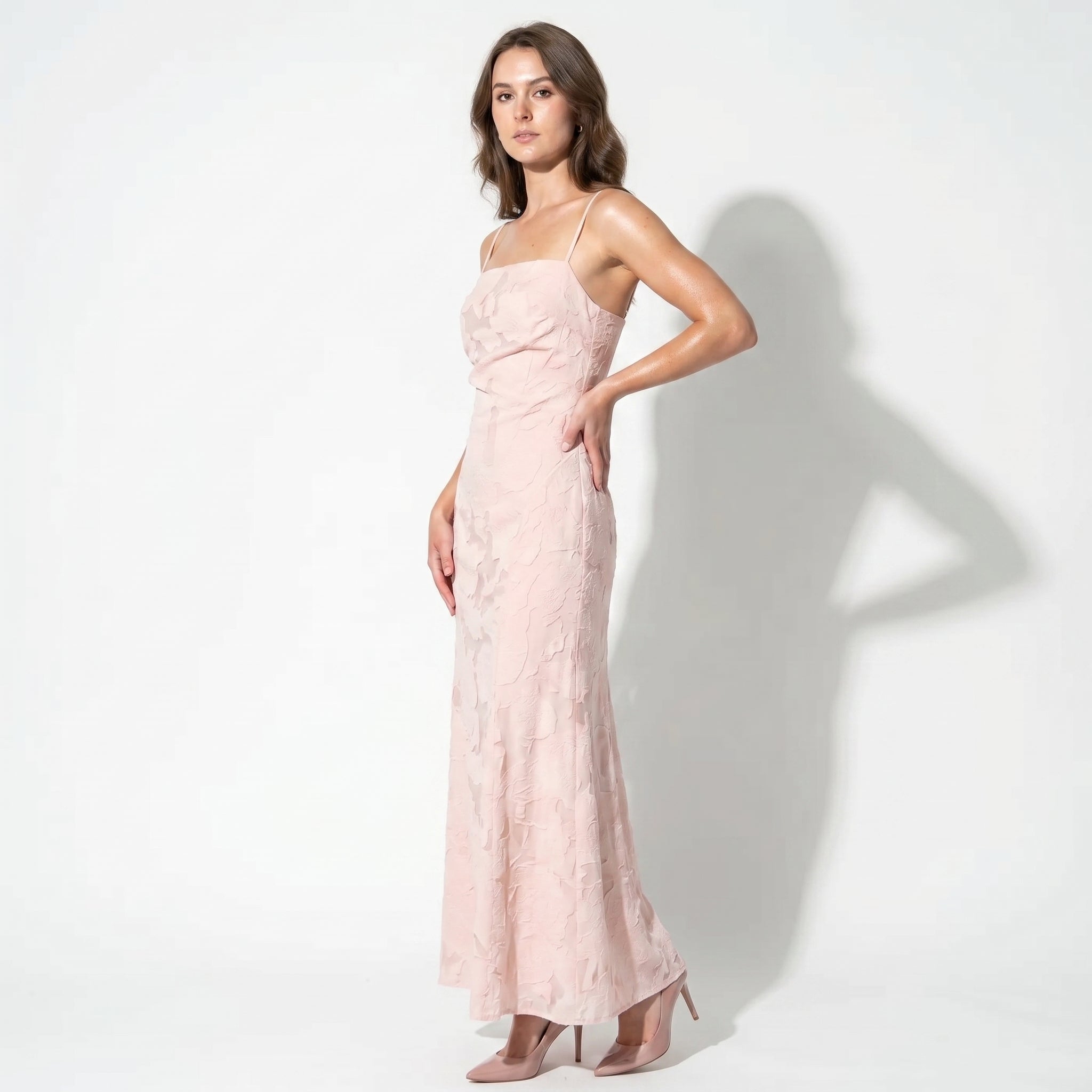 Ava - Women's Formal Evening Lace Maxi Dress - Maxi Dress - Pink - Parker&Brooks