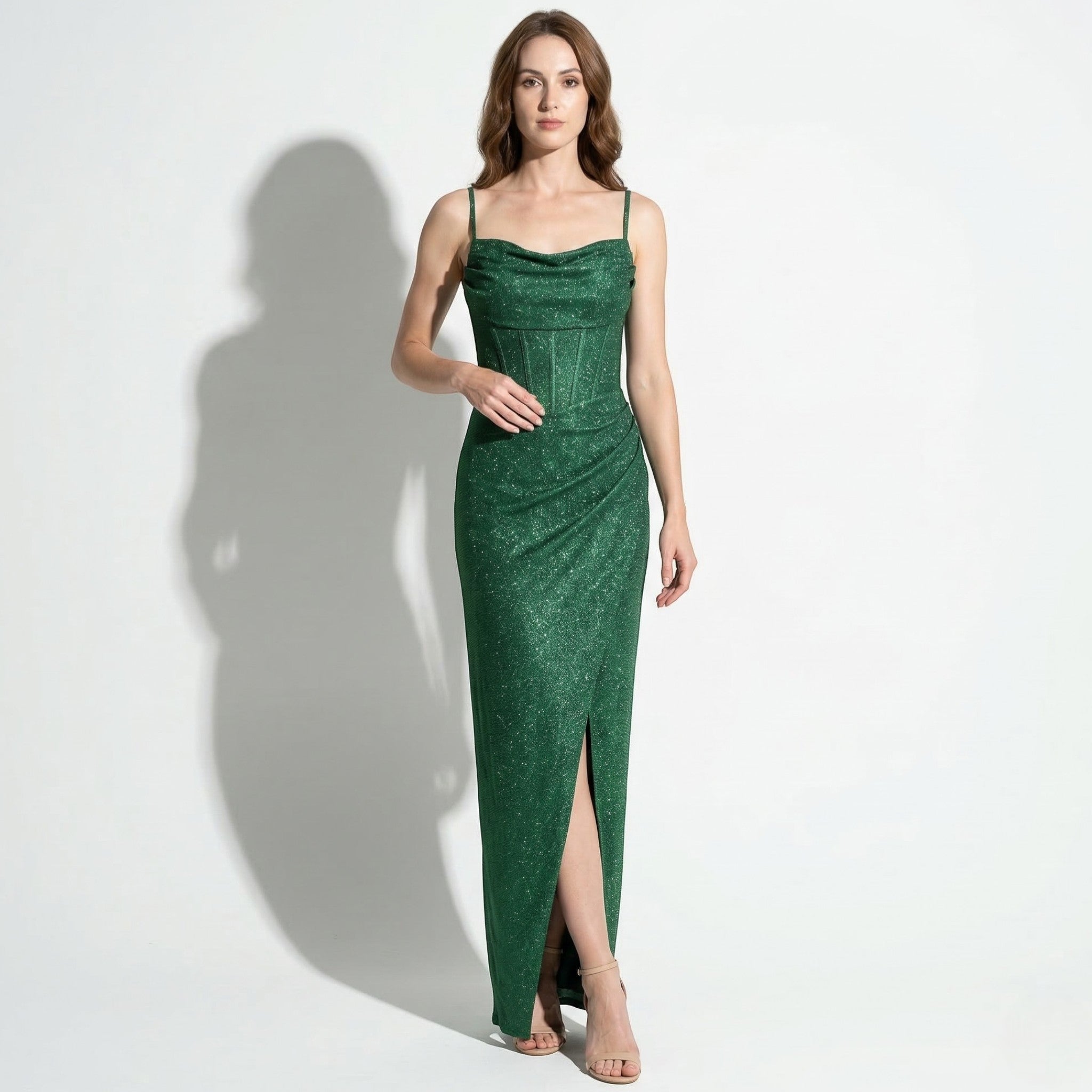 Ava - Women's Elegant Party Sequin Maxi Dress - Maxi Dress - Green - Parker&Brooks