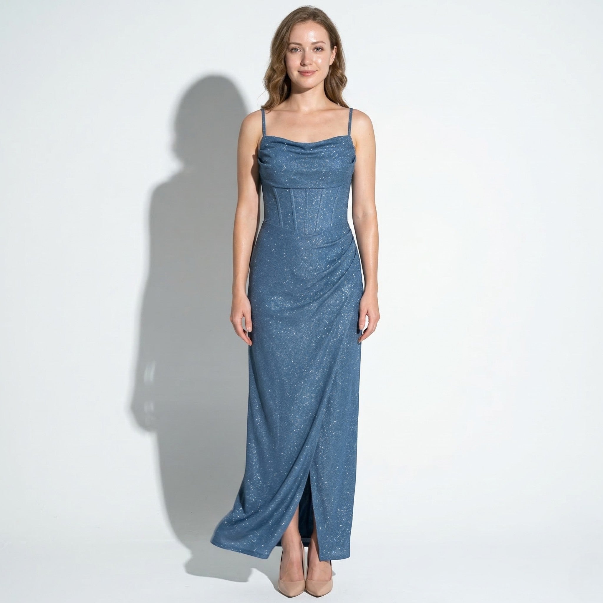 Ava - Women's Elegant Party Sequin Maxi Dress - Maxi Dress - Blue - Parker&Brooks
