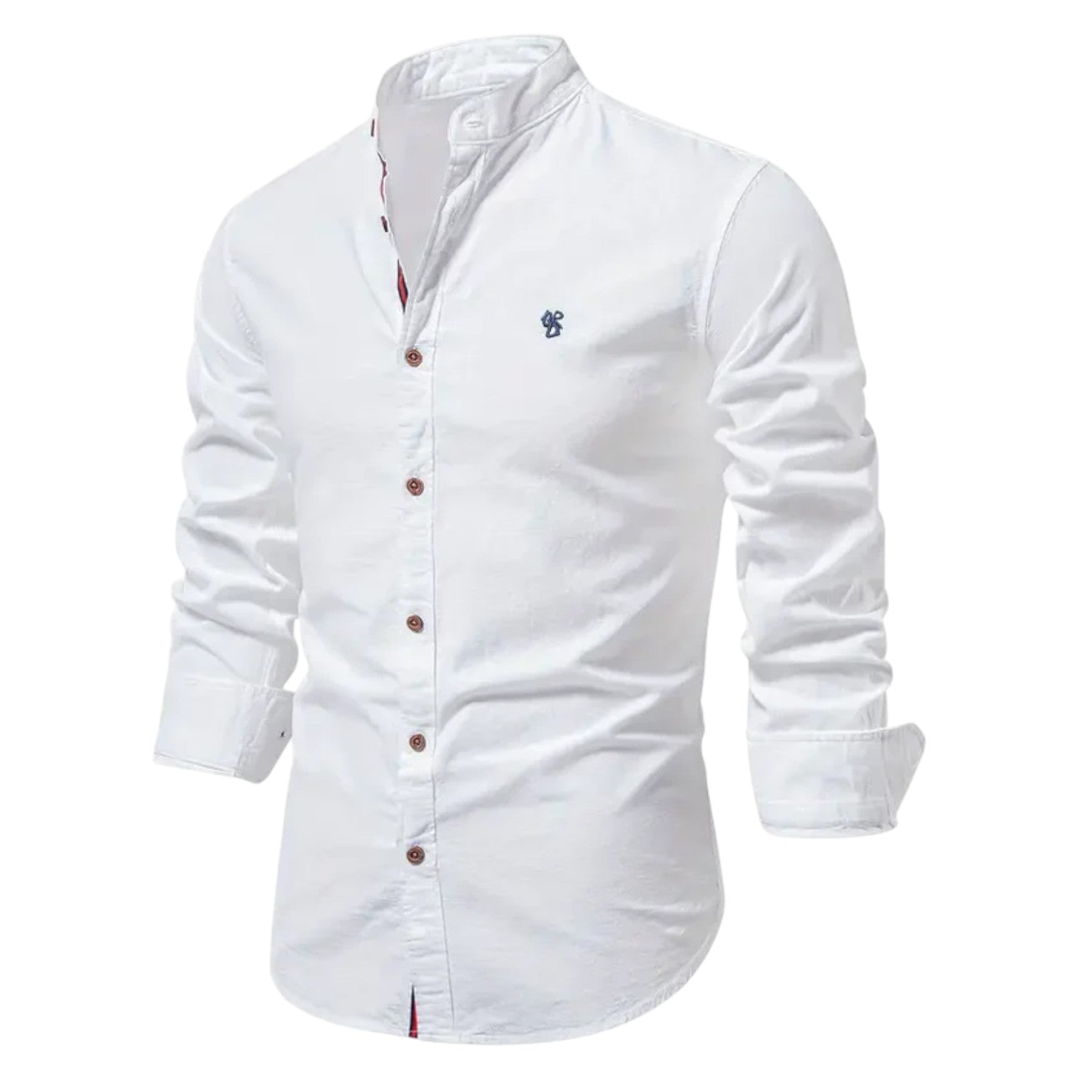 Thomas - Men's Stylish Button-Down Shirt with Stand-Up Collar