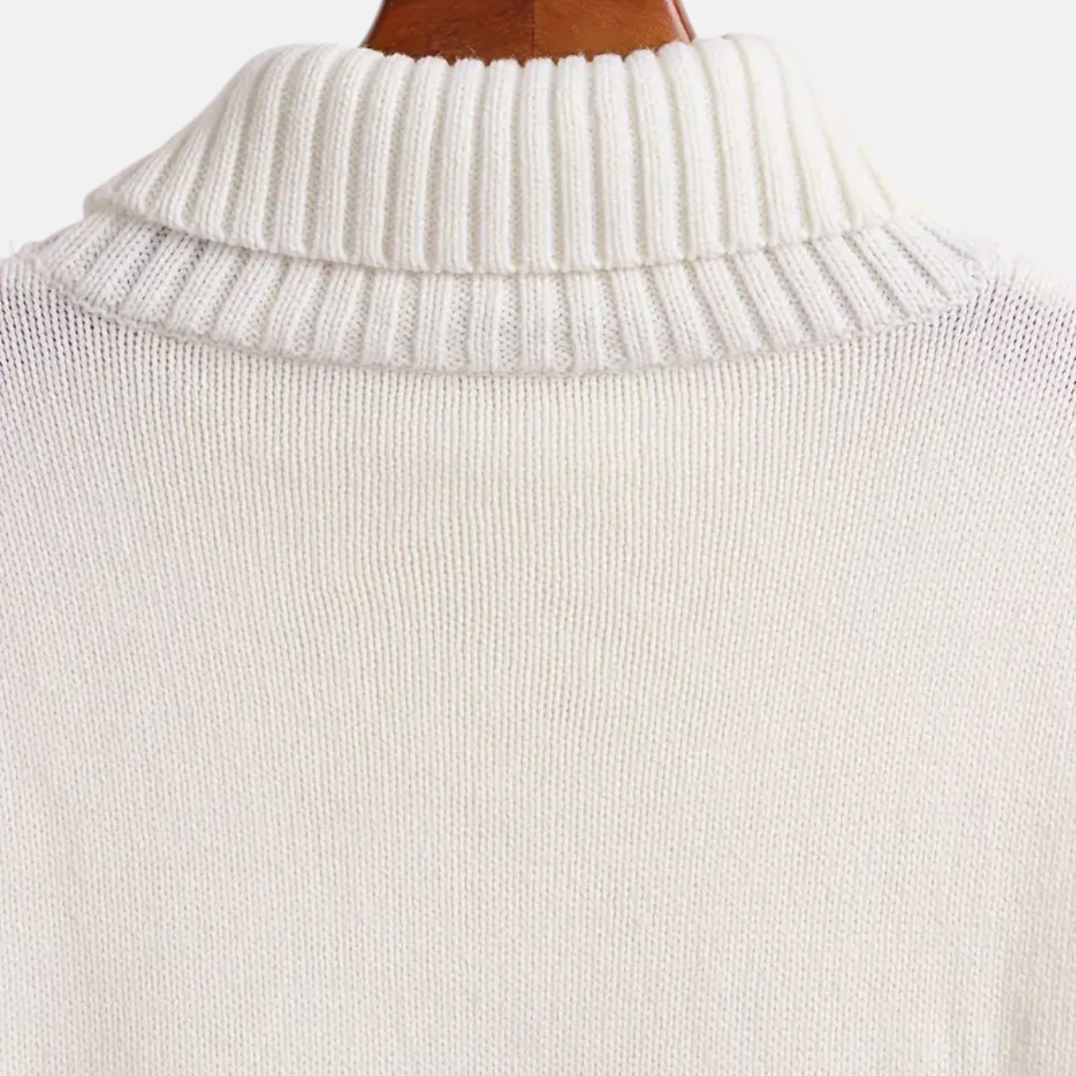 Lina – Women's Knit Sweater with Stand-up Collar & Stripes