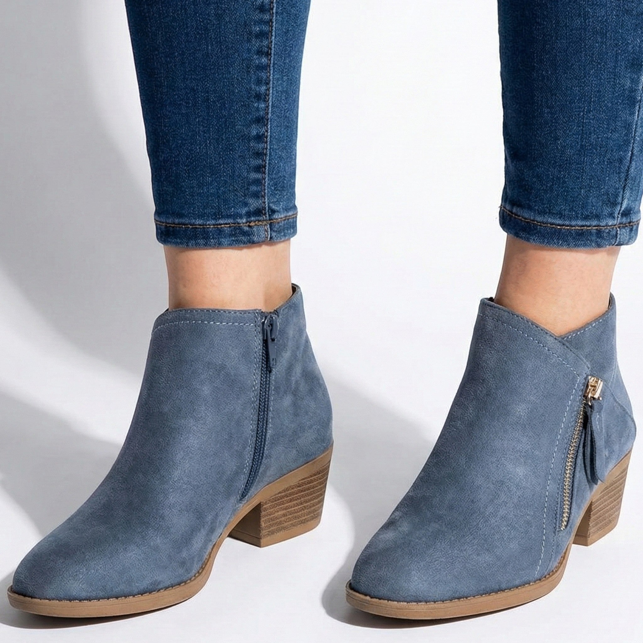 Eliza - Women's Suede Side Zip Ankle Boots