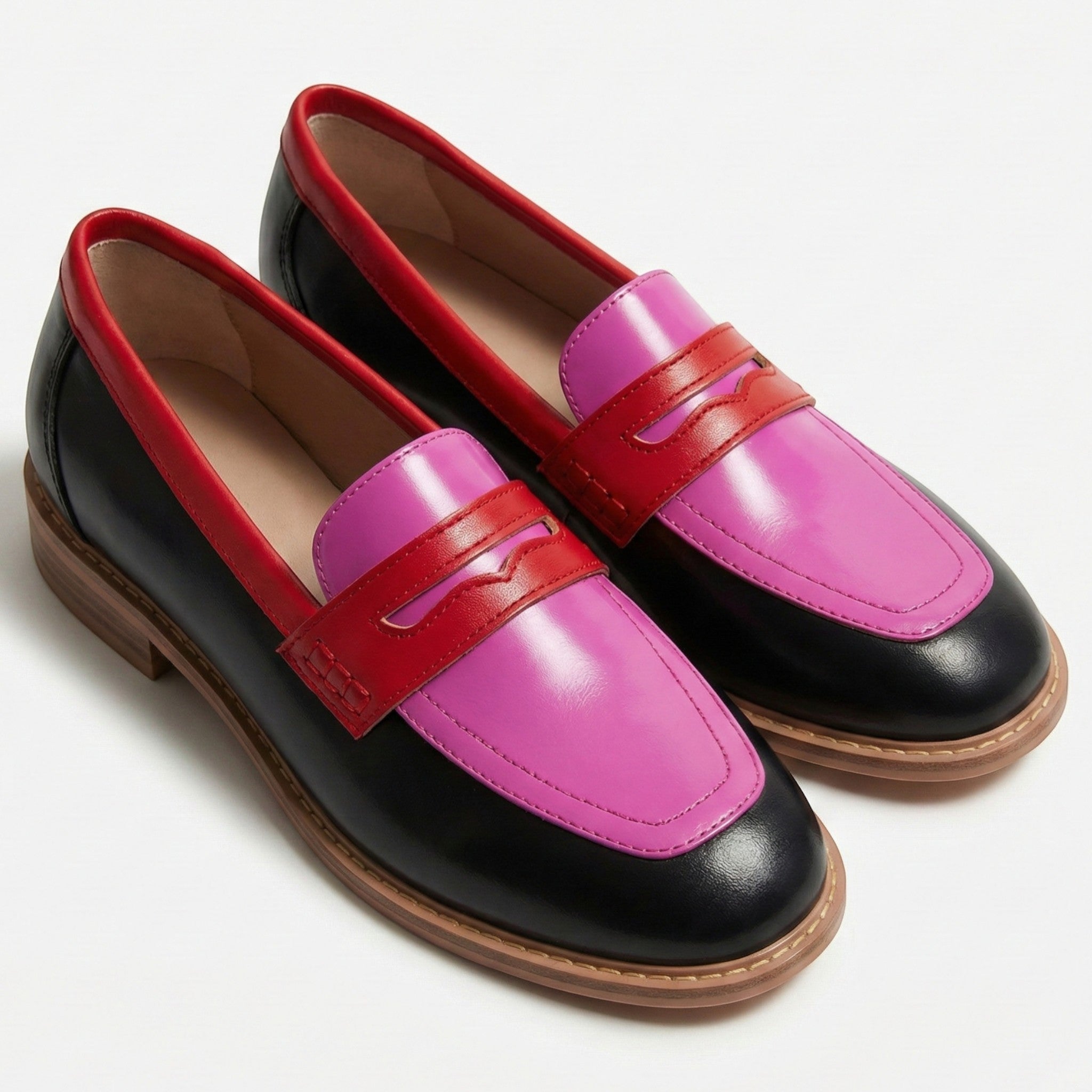 Beatrice - Women's Round Toe Loafers - Loafers - Pink - Parker&Brooks