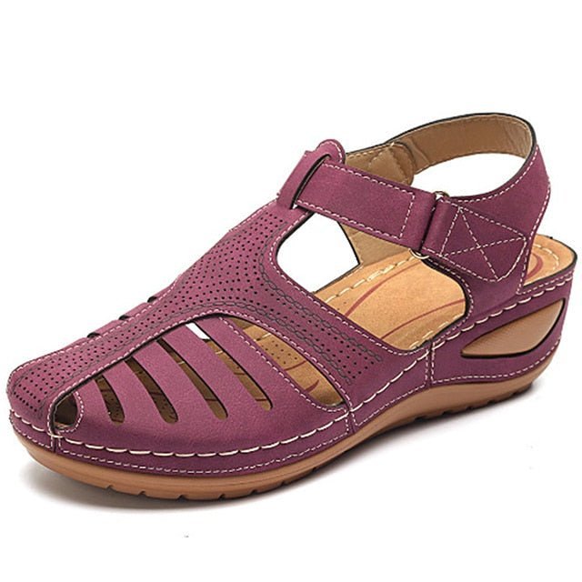 Belle - Women's Orthopedic Fisherman Wedge Sandals - Sandals - Purple - Parker&Brooks