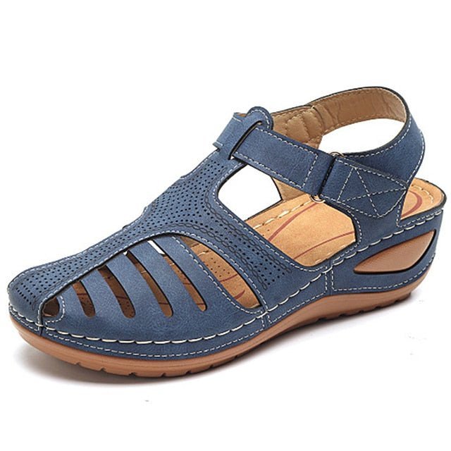Belle - Women's Orthopedic Fisherman Wedge Sandals - Sandals - Blue - Parker&Brooks