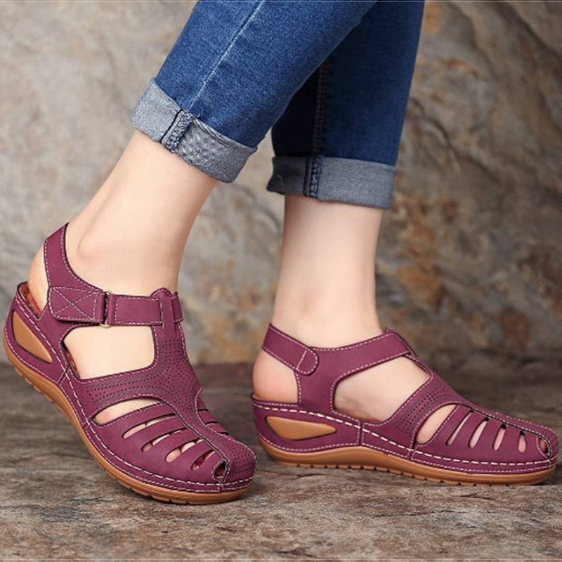 Belle - Women's Orthopedic Fisherman Wedge Sandals - Sandals - Purple - Parker&Brooks