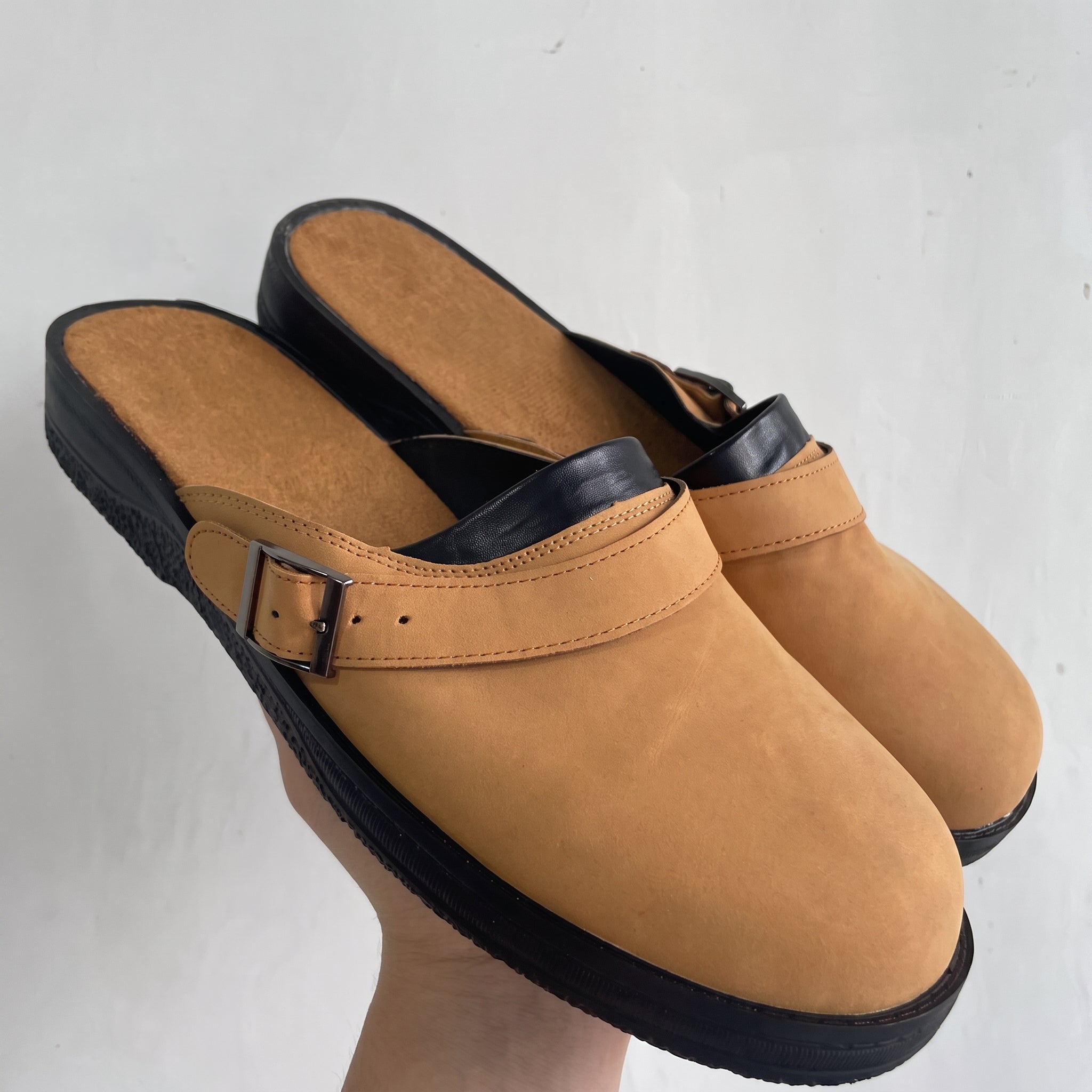 Benjamin - Men's Orthopedic Buckle Heel Strap Clogs - Sandal - Brown - Parker&Brooks