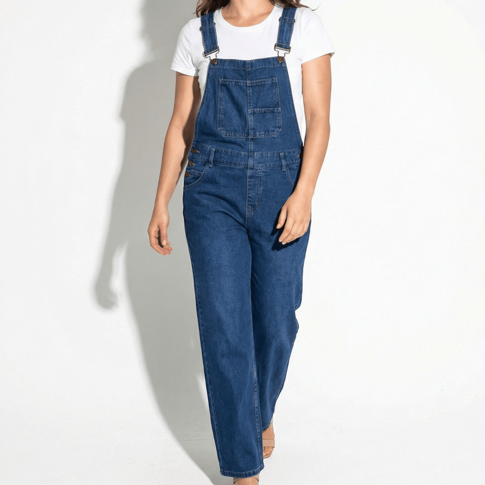 Billie - Women's Denim Dungarees - Denim - Dark Blue - Parker&Brooks