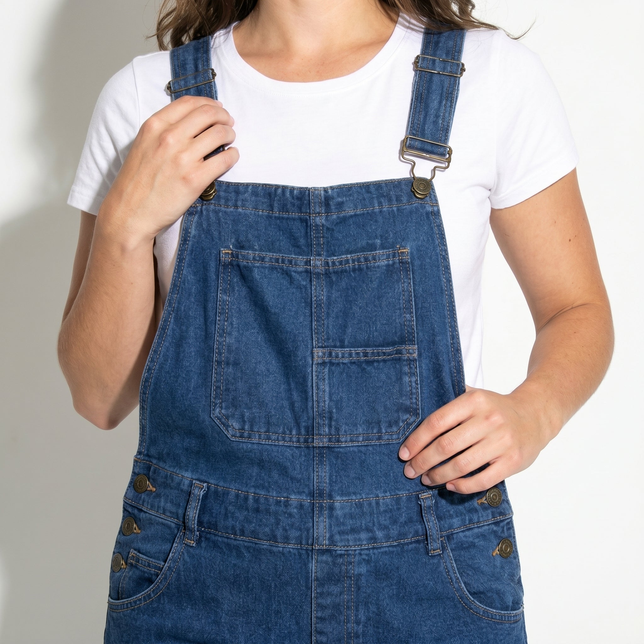 Billie - Women's Denim Dungarees - Denim - Dark Blue - Parker&Brooks