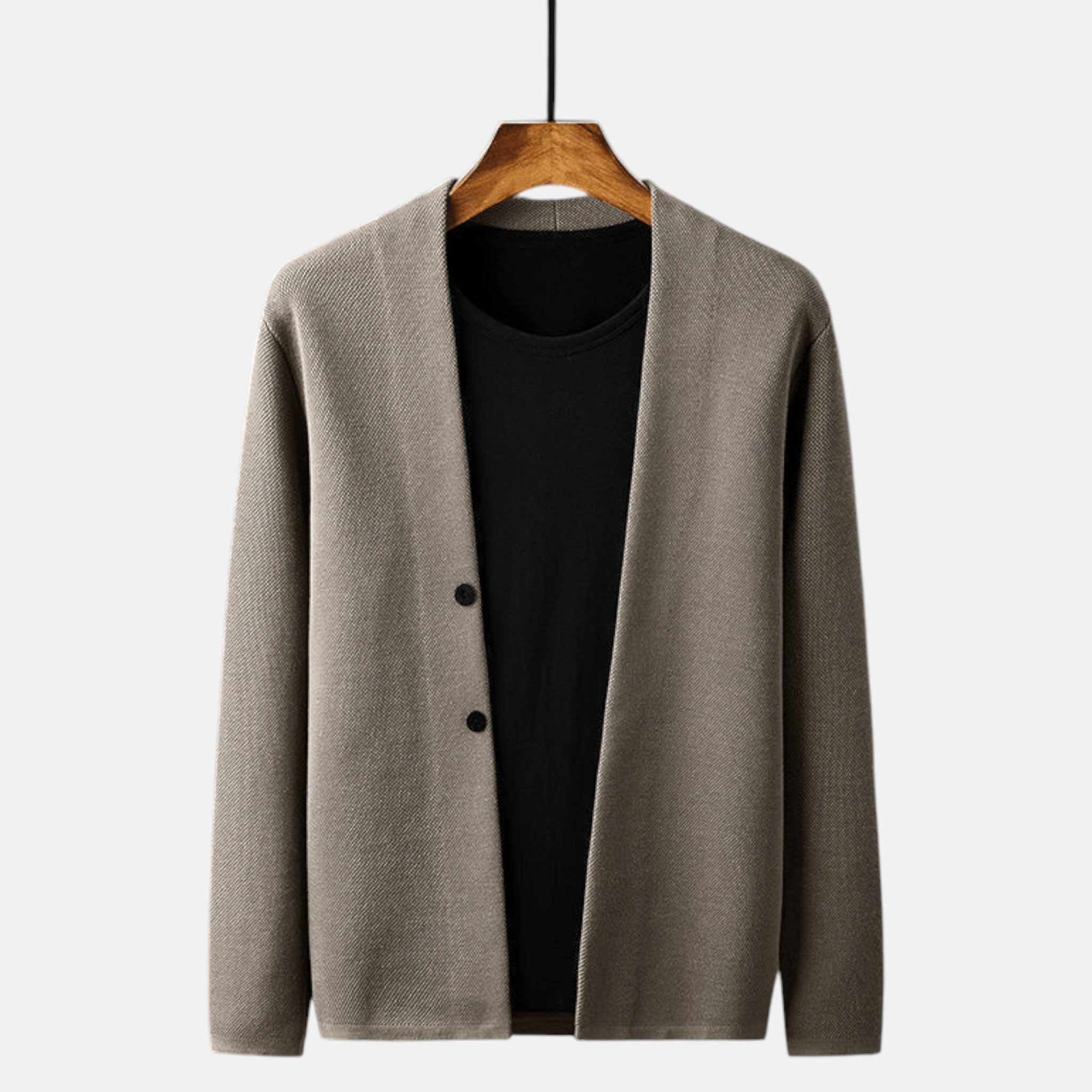 Men’s Wool Cardigan with Button Placket