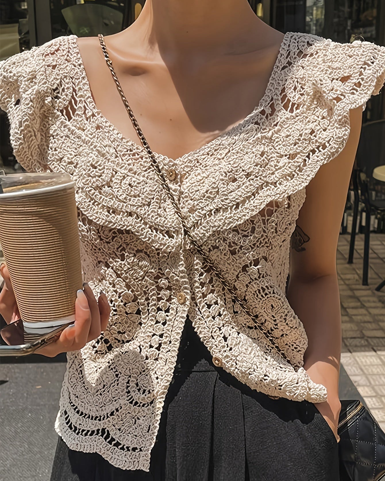 Caroline – Elegant Boho Blouse with Button Placket